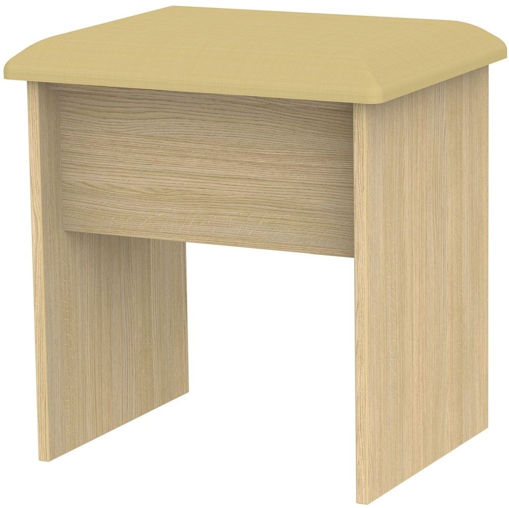 Monaco Dressing Stool - Padded - Light Oak