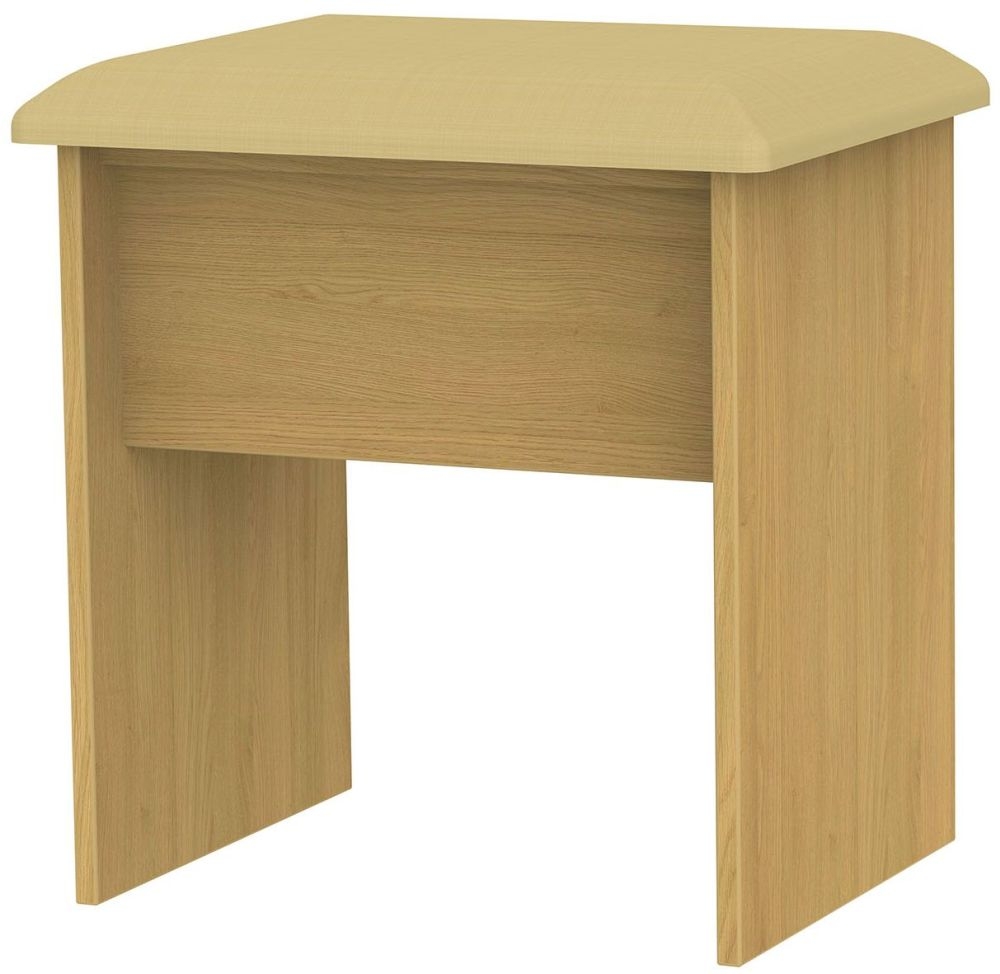 Monaco Dressing Stool - Padded - Modern Oak