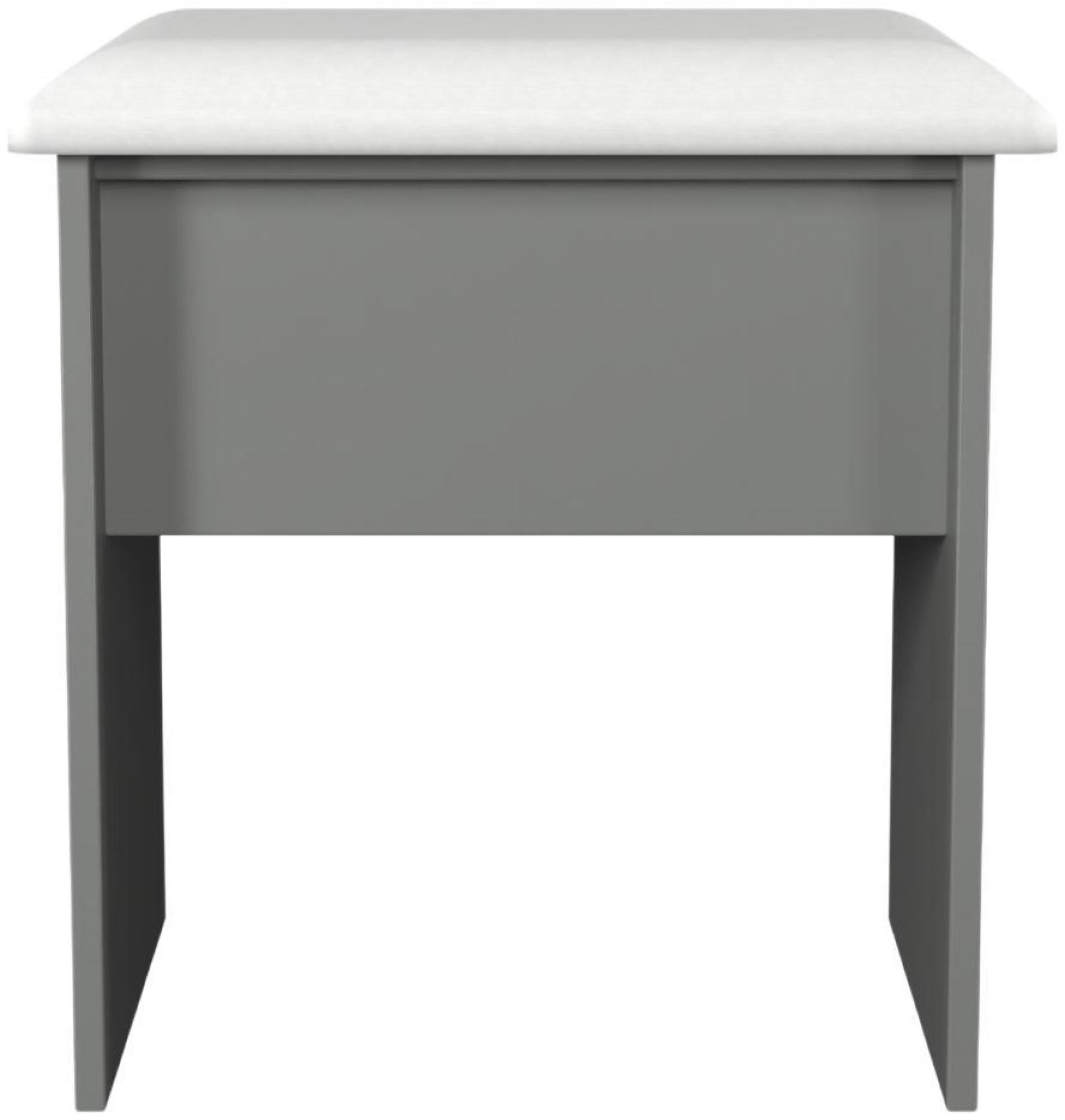 Norfolk Dressing Stool - Padded - Grey