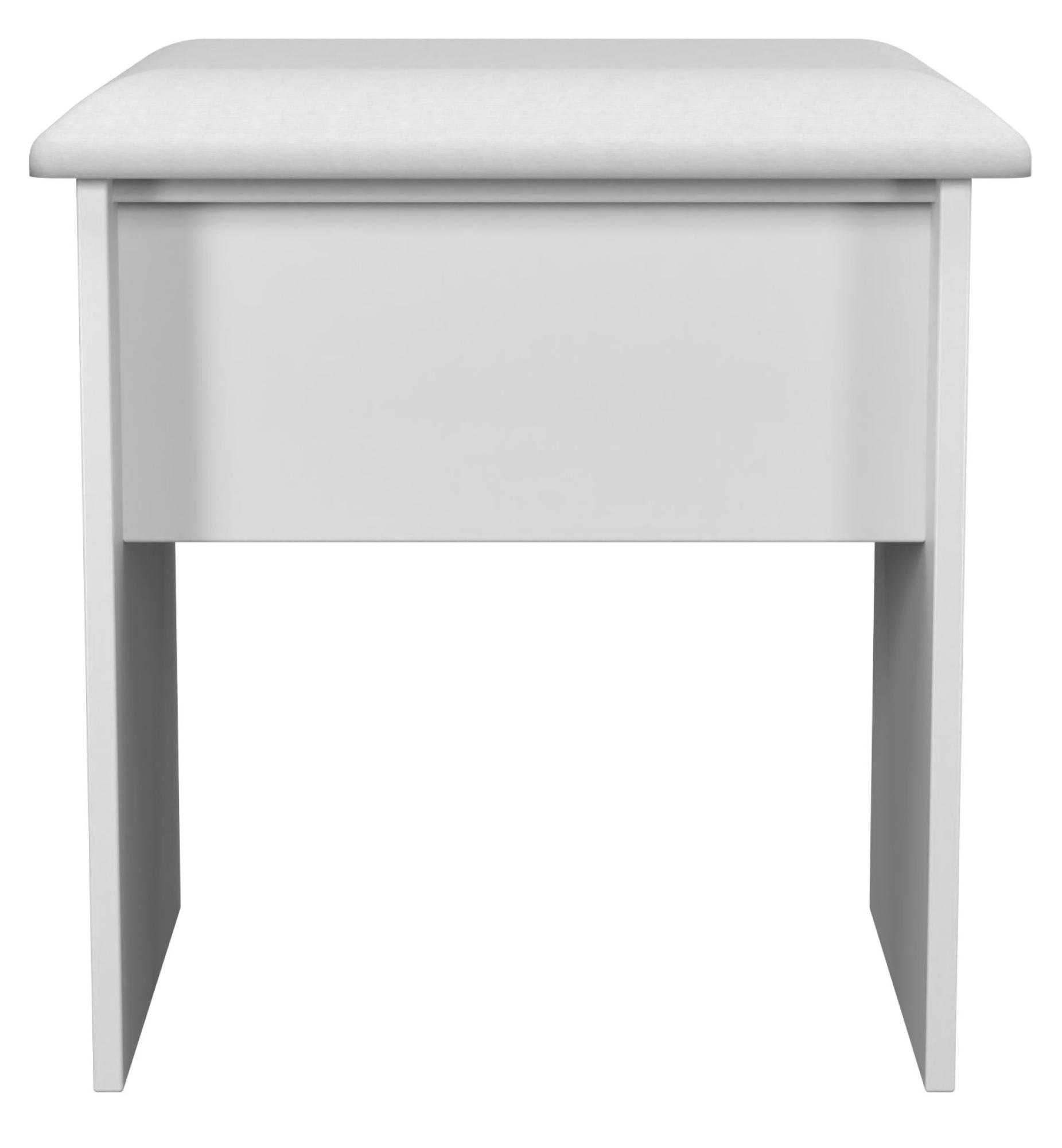 Padstow Dressing Stool - Padded - White