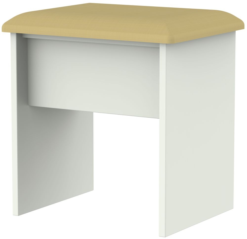 Sherwood Padded Dressing Stool - Porcelain