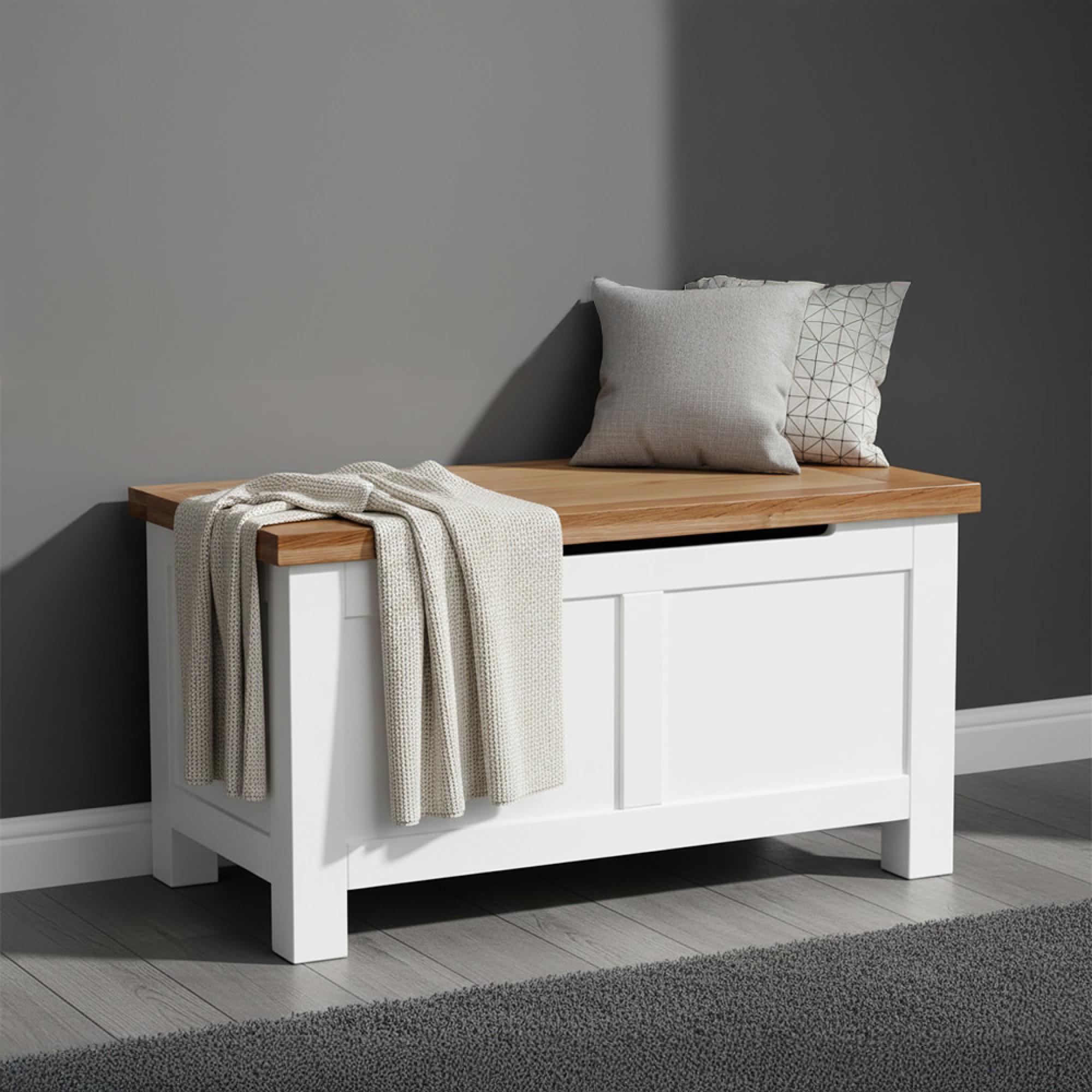 Lundy Blanket Box - White Painted