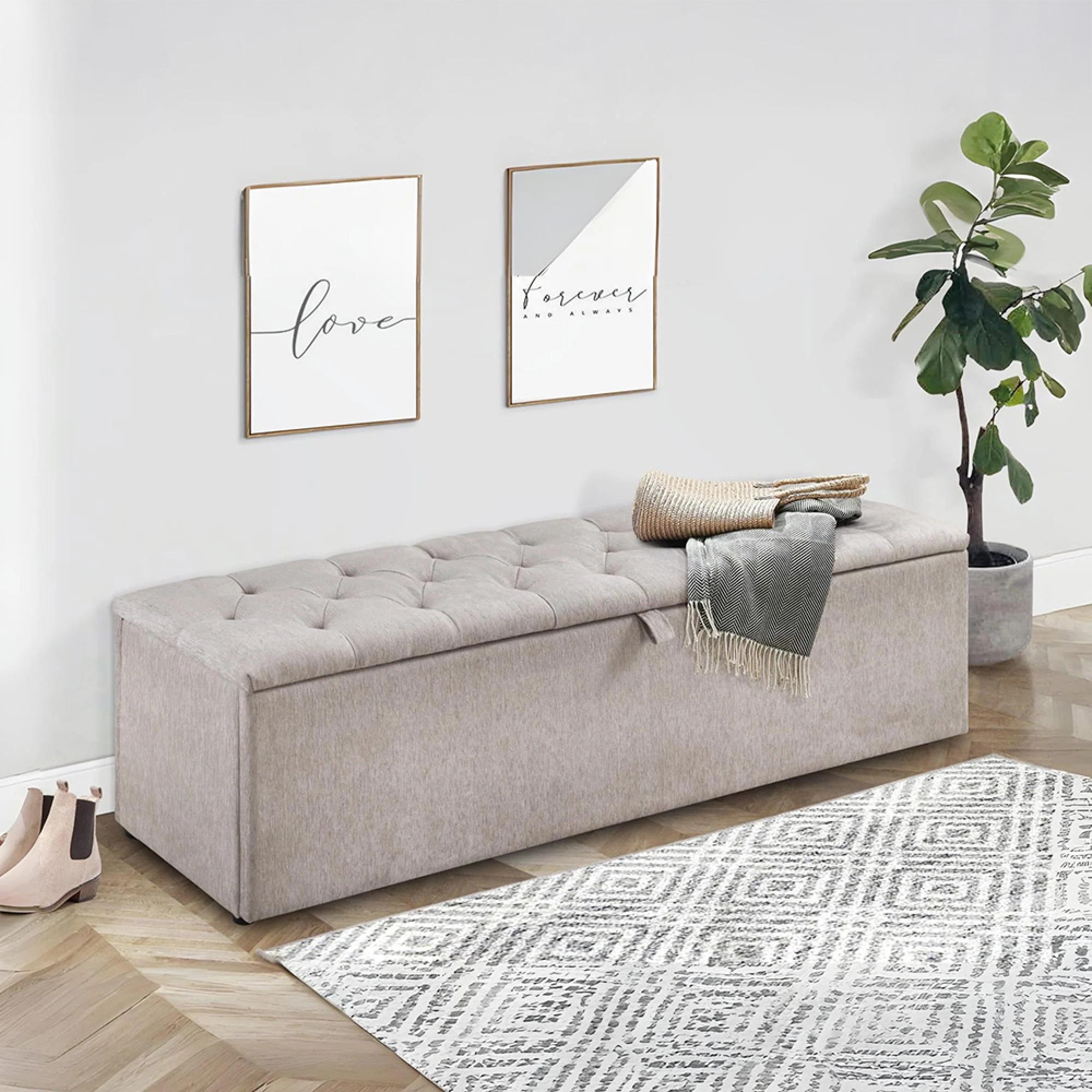 Ravello Blanket Box - Mink Fabric