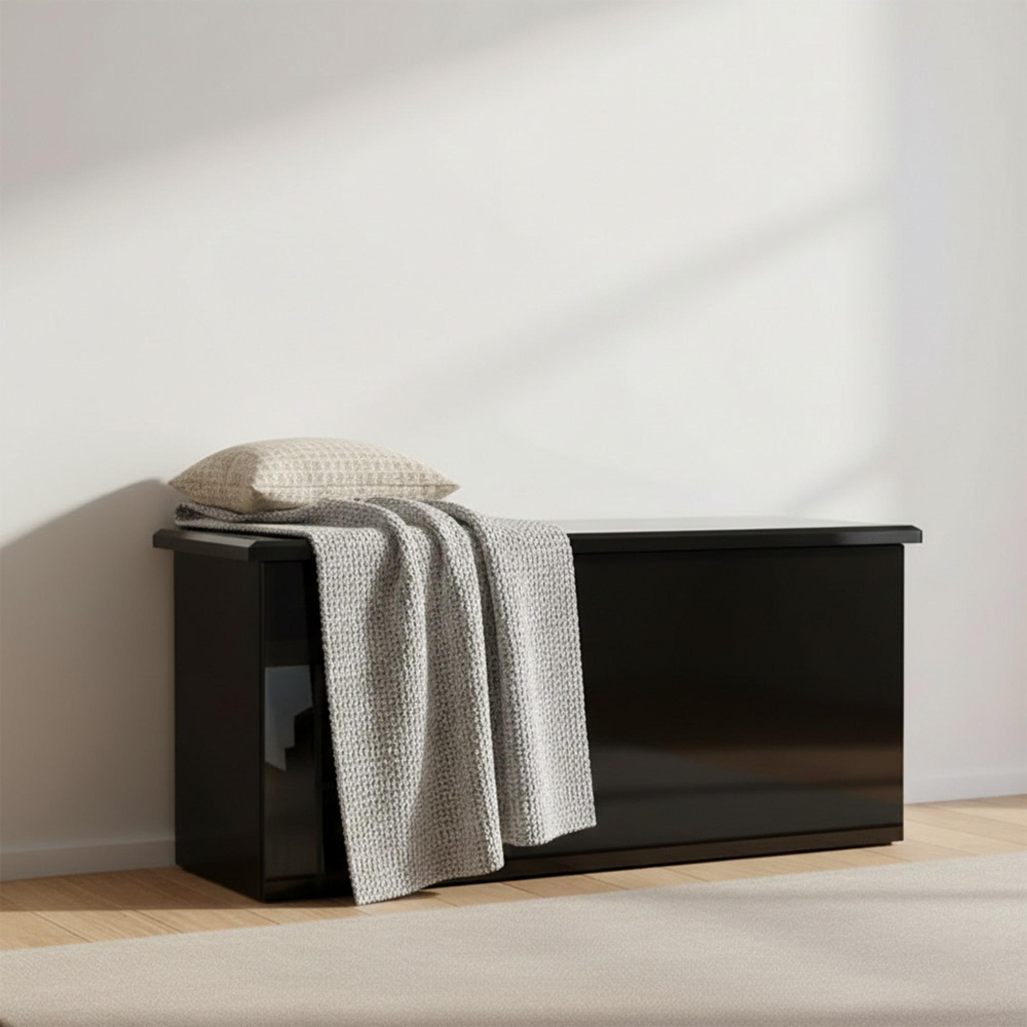 Knightsbridge Blanket Box - Black Gloss
