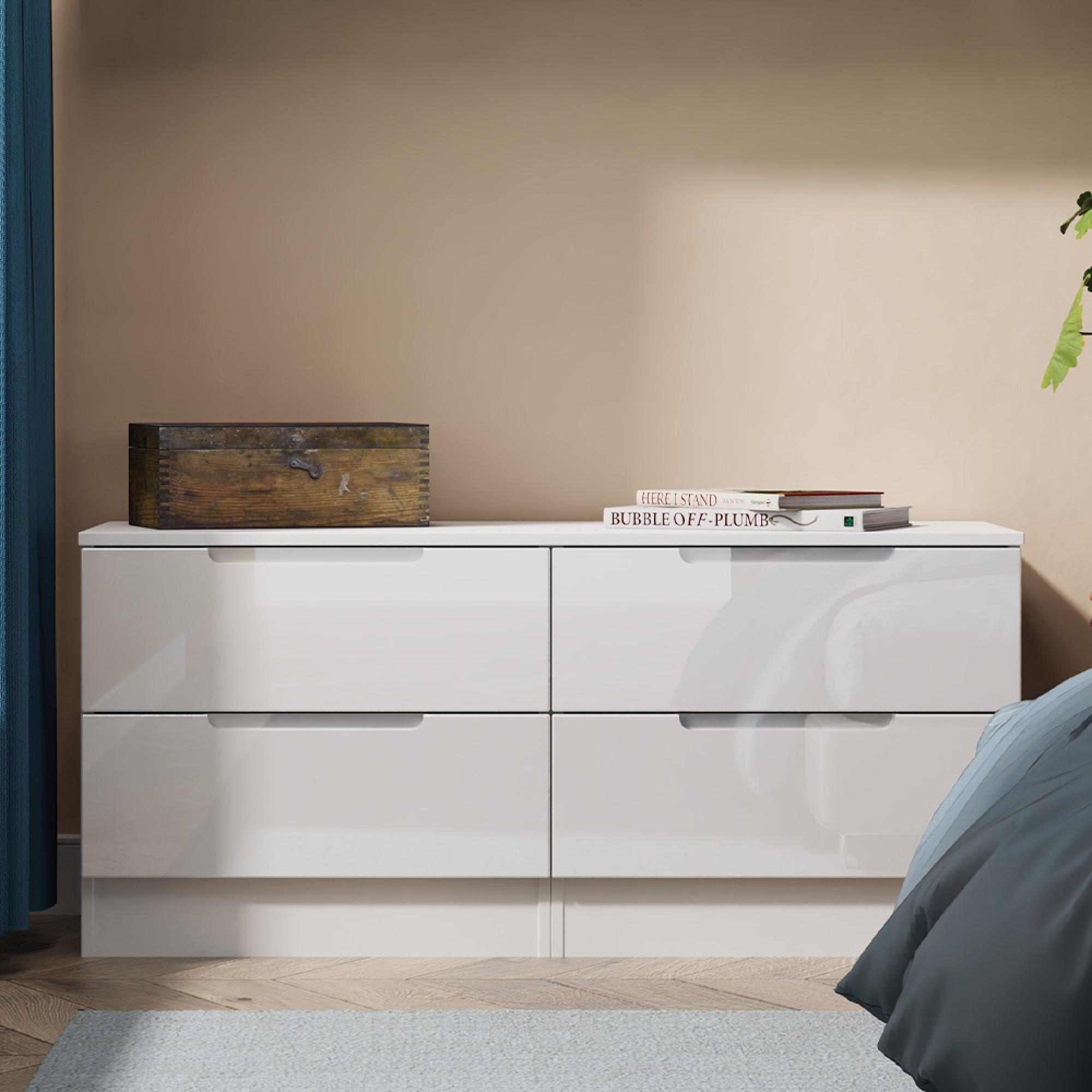 Milan Bed Box - White Gloss