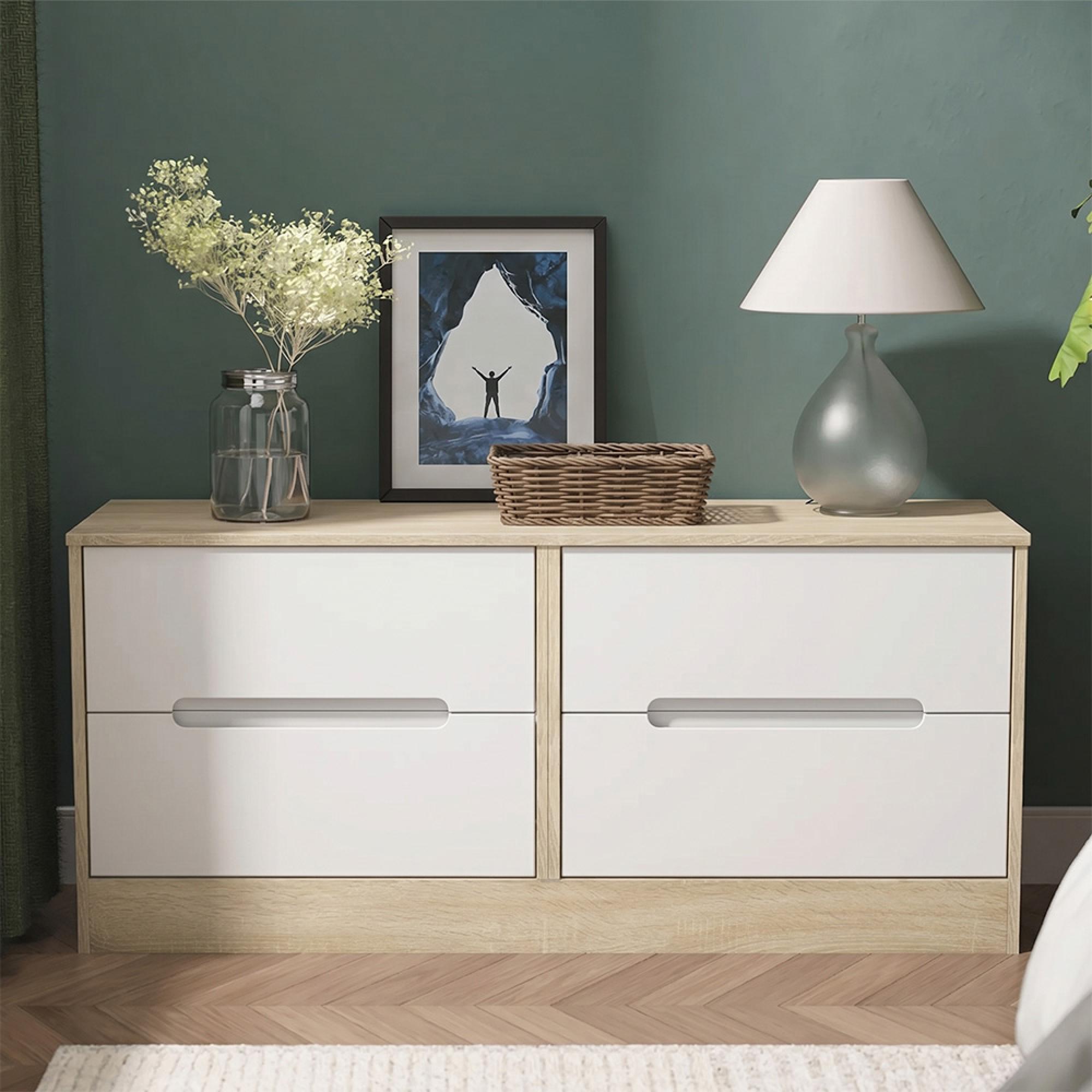 Monaco Bed Box - White Matt and Oak