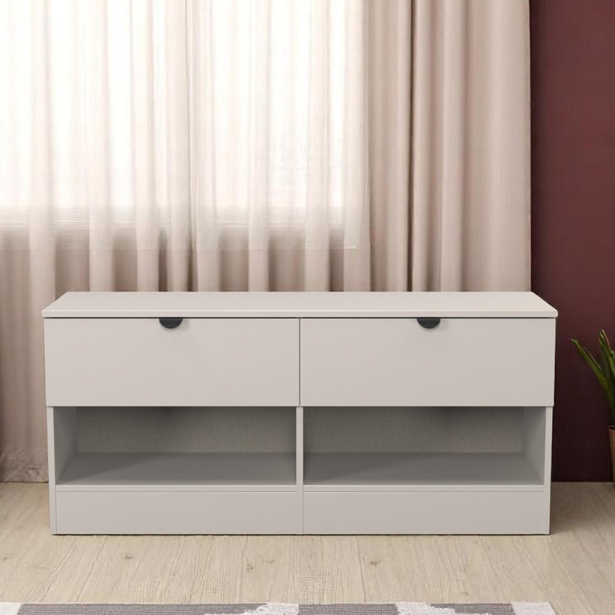 Bora Bed Box - 2 Drawer - Open Shelf - Kashmir Matt