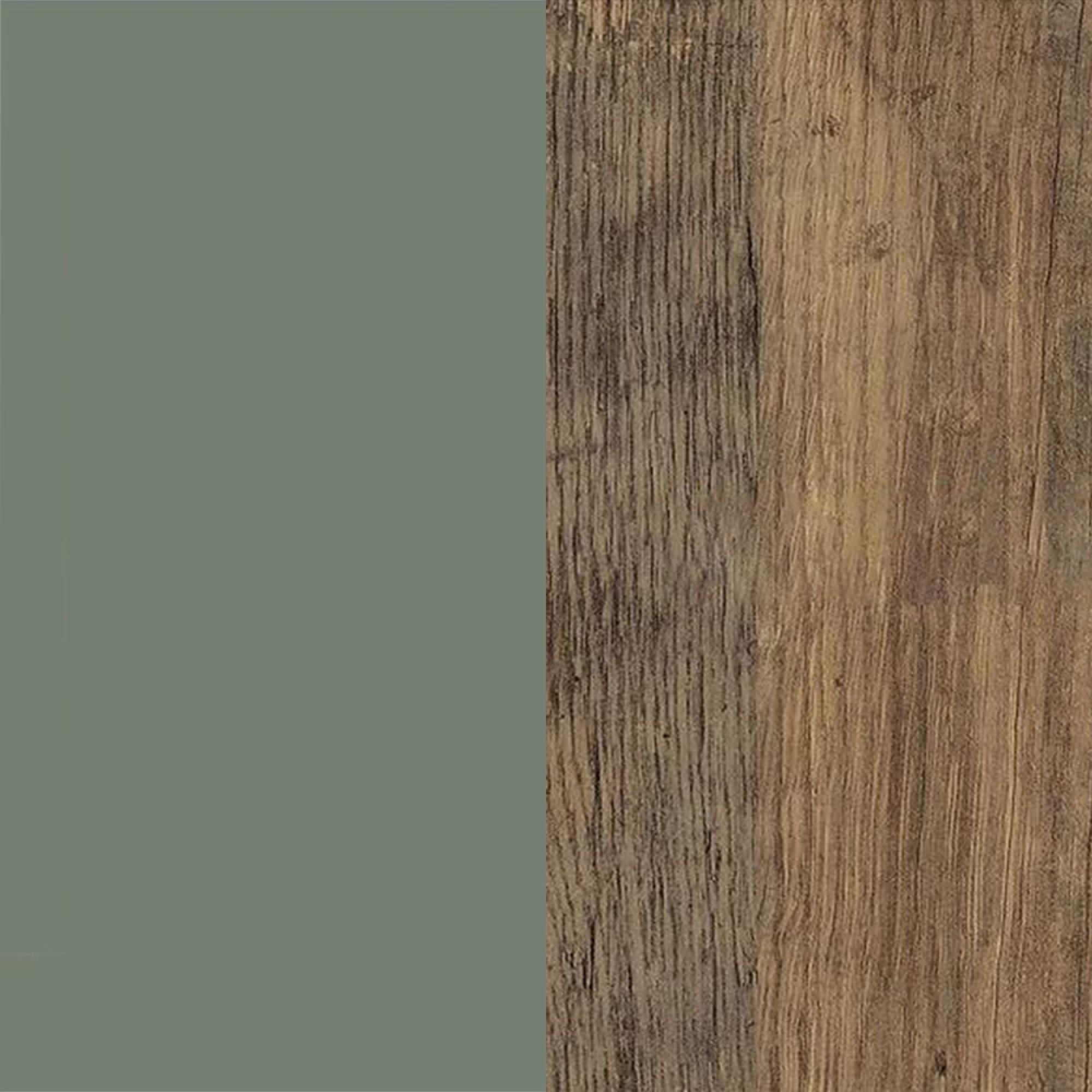 Reed Green Front and Vintage Oak Base