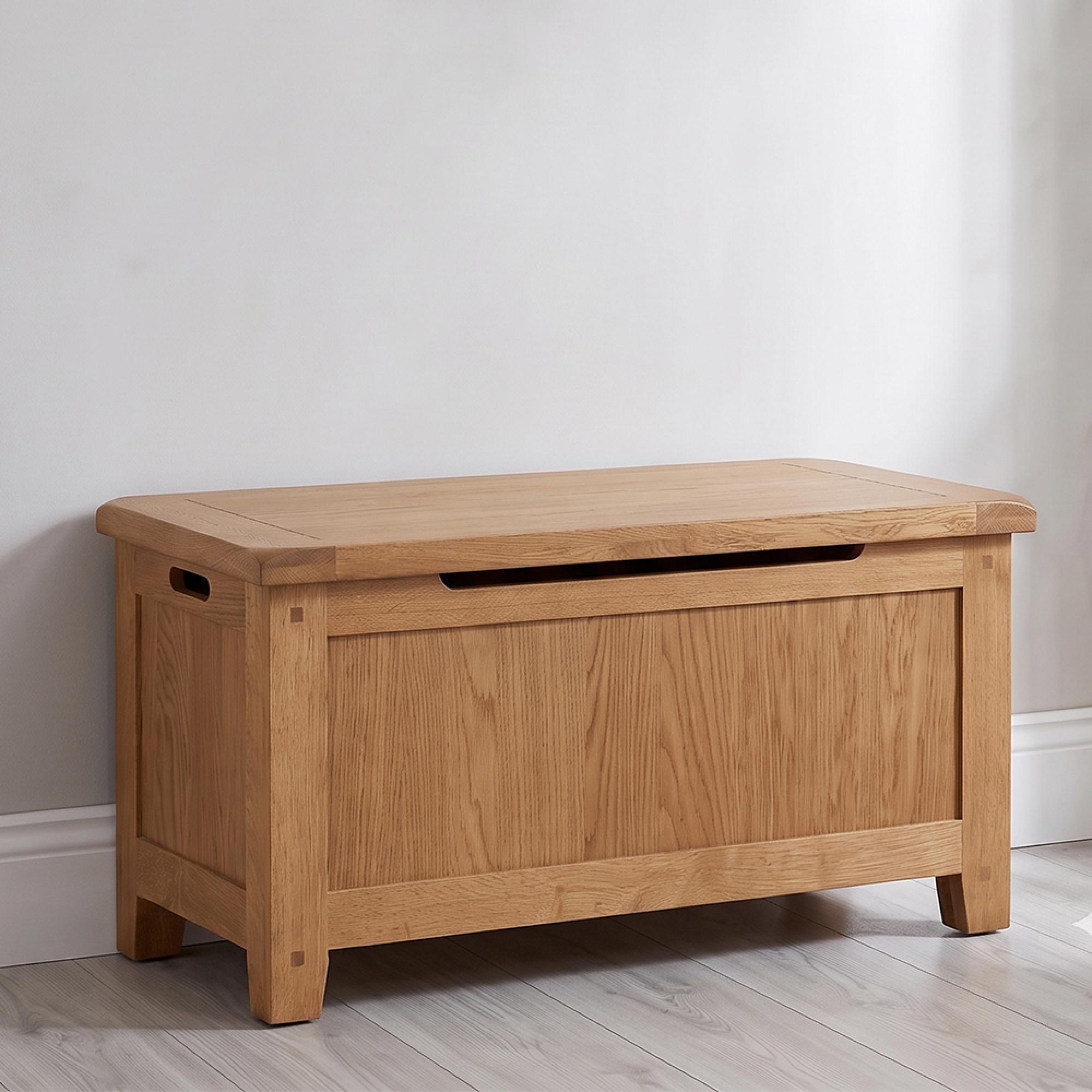 Melbourne Country Oak Storage Blanket Box - Rustic