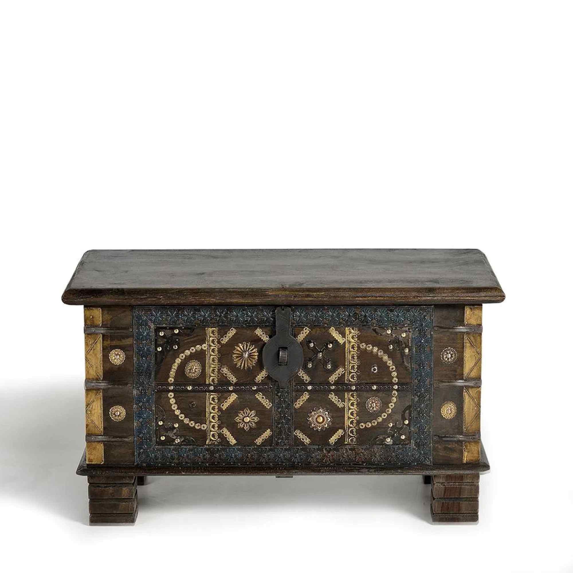 Aurach Storage Trunk - Dark Brown - Mango Wood