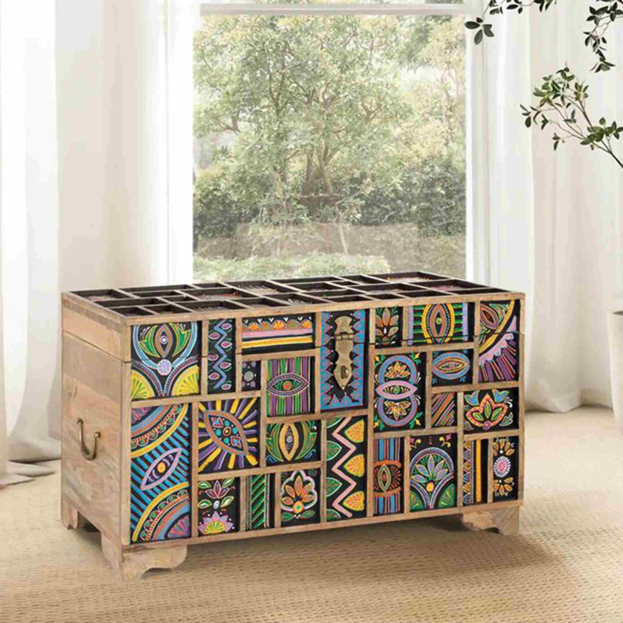 Emelia Storage Trunk - Painted - Mango Wood