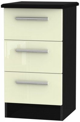 Cream High Gloss Front and Black Base Unit