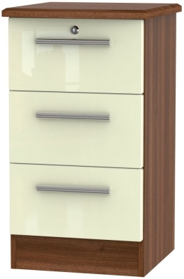 Cream High Gloss Front and Noche Walnut Base Unit