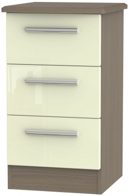 Cream High Gloss Front and Toronto Walnut Base Unit