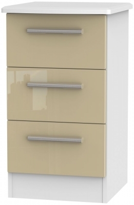 Mushroom High Gloss Front and White Base Unit