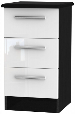 White High Gloss Front and Black Base Unit