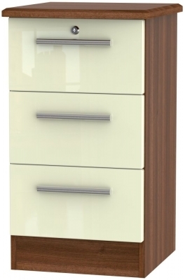 Cream High Gloss Front and Noche Walnut Base Unit