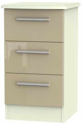 Mushroom High Gloss Front and Cream Matt Base Unit
