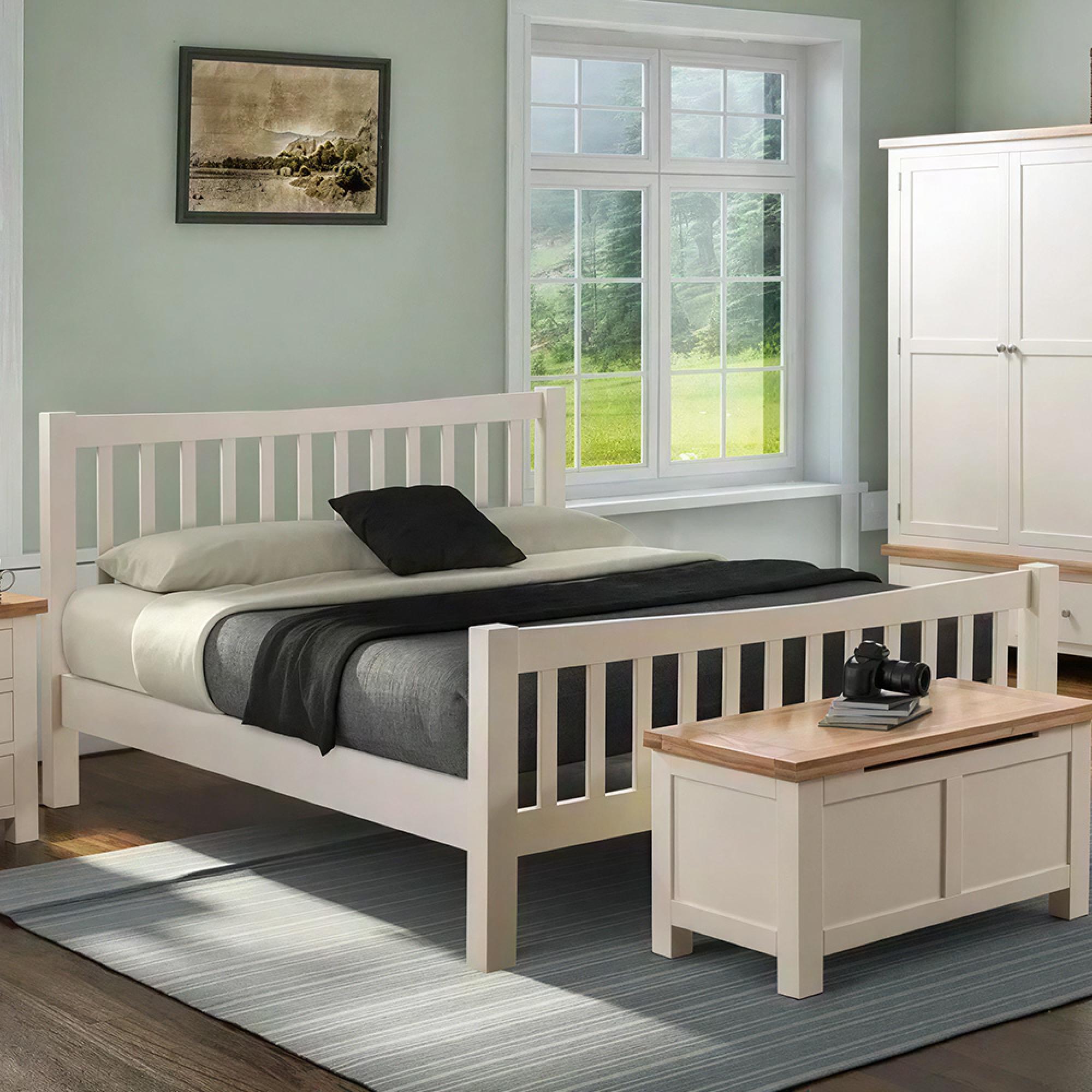 Lundy Bed - Ivory Painted - Sizes Available