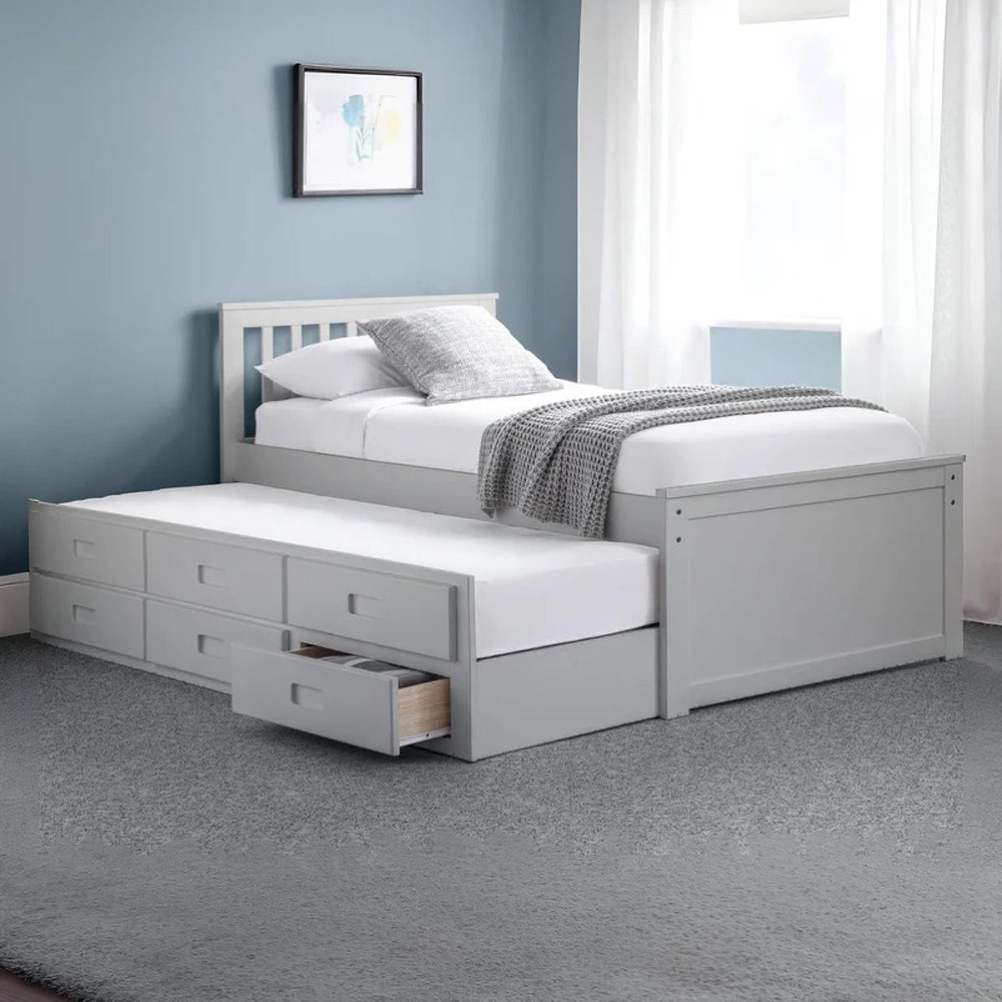 Maisie Bed with Underbed Drawer - Light Grey