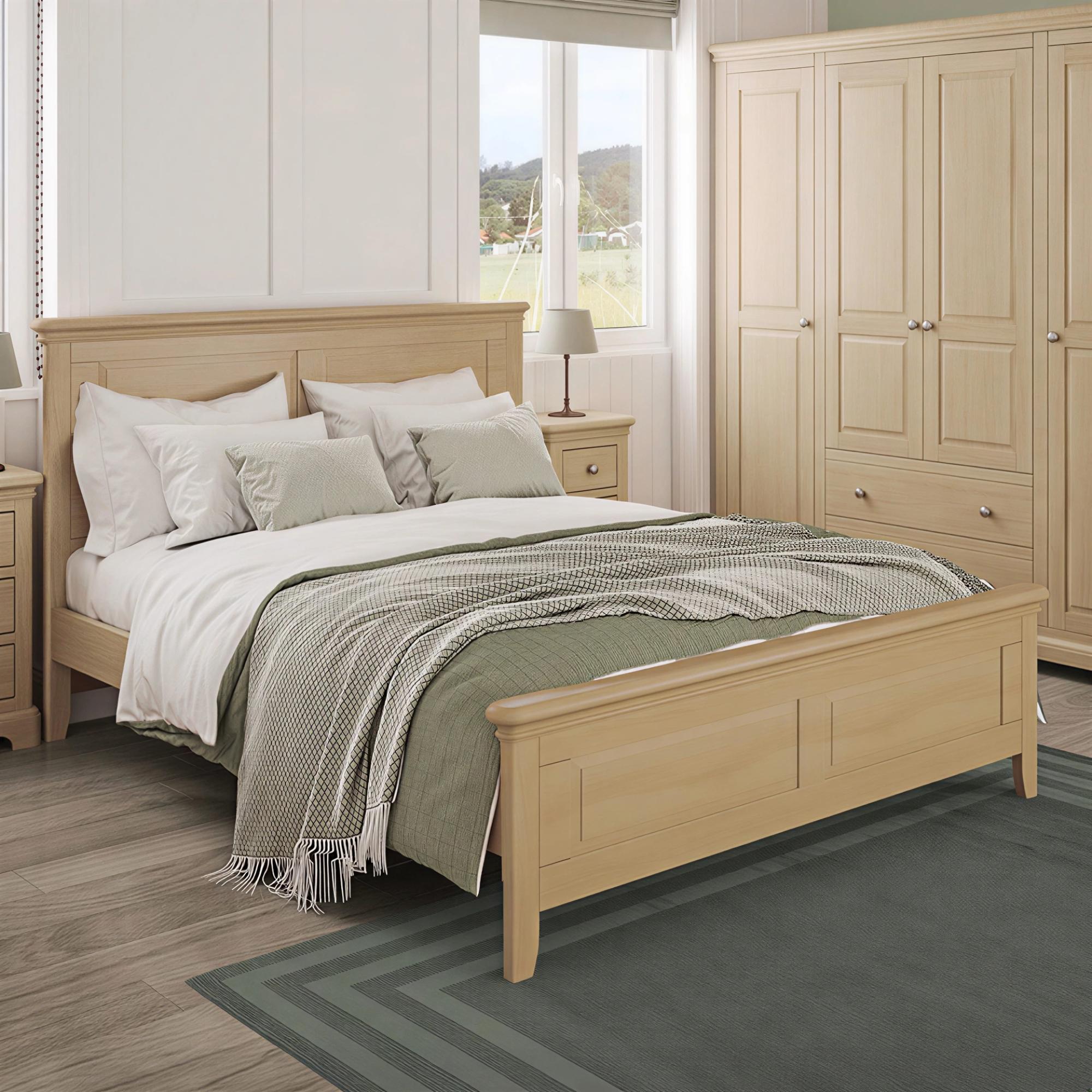Cromwell Bed - Sizes Available - Oak