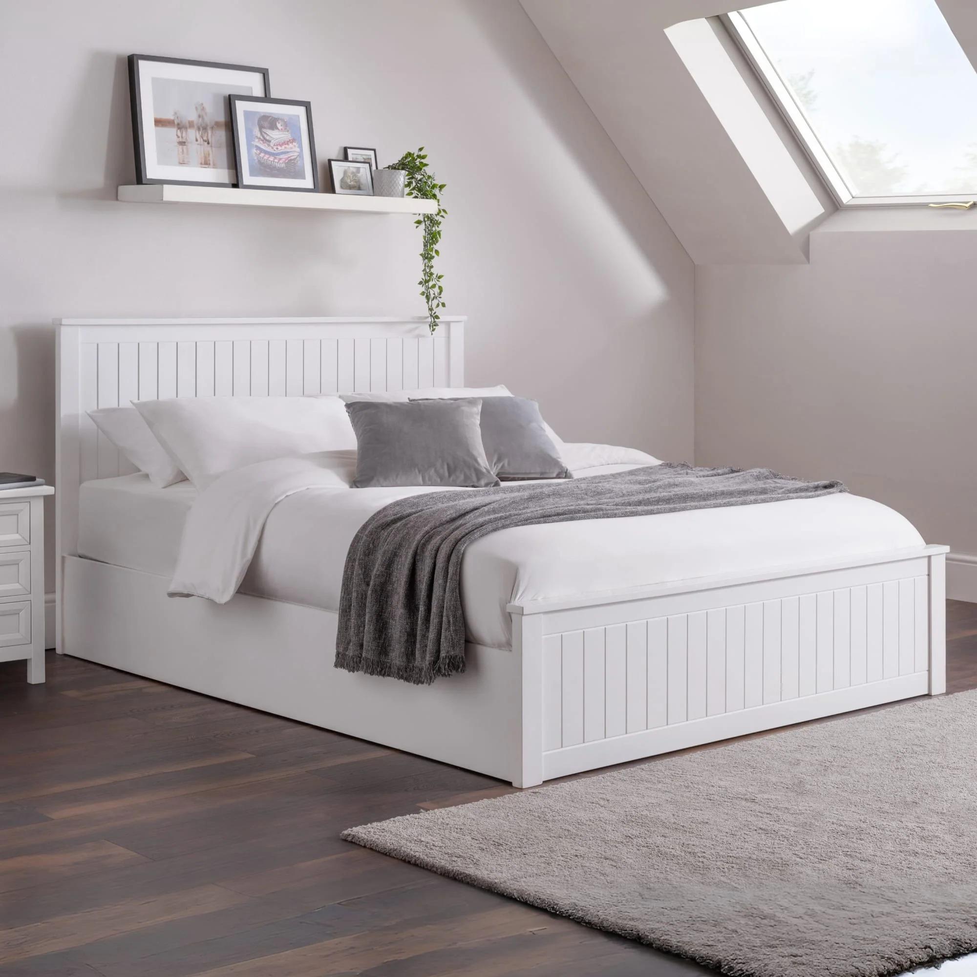 Maine Ottoman Storage Bed - White - Sizes Available