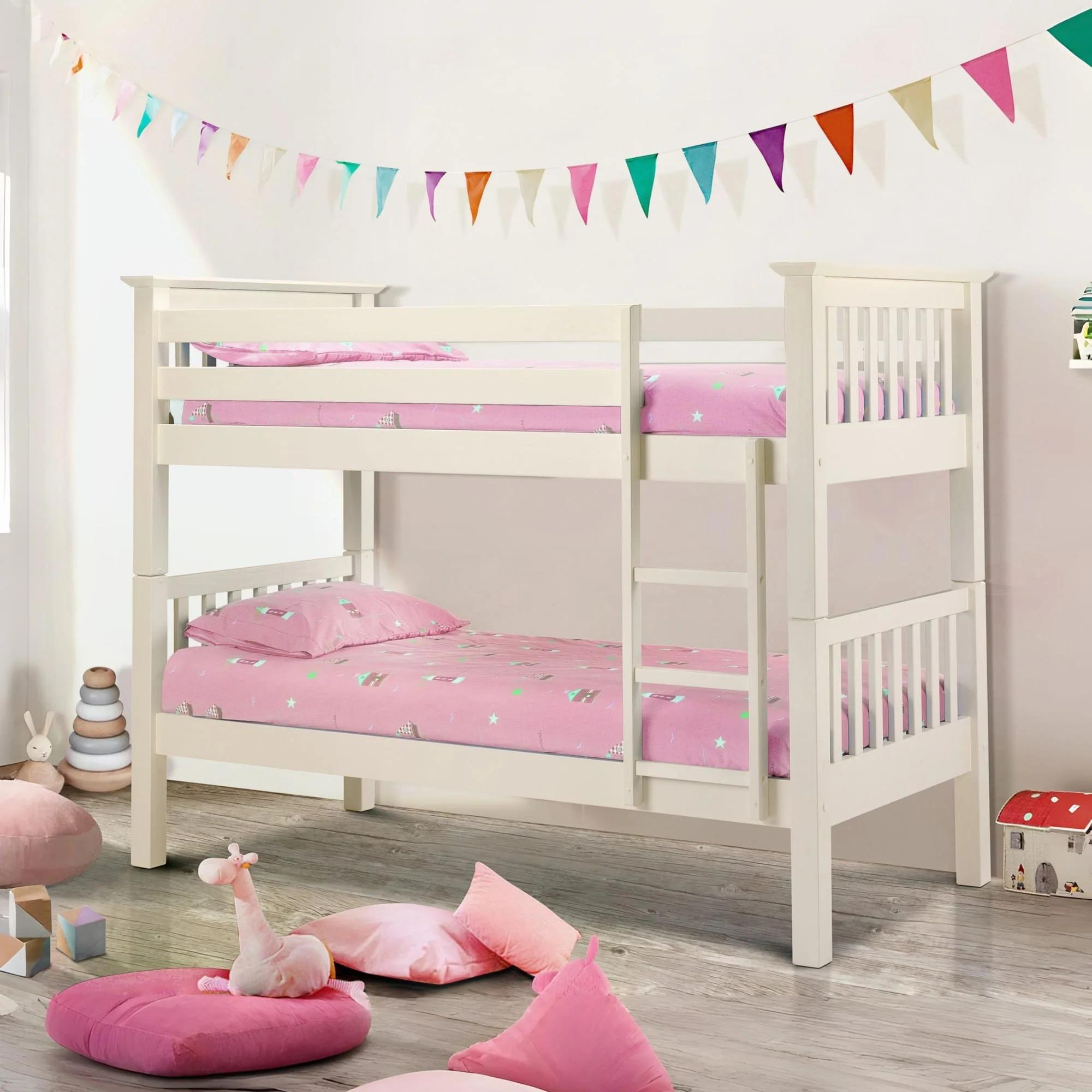 Barcelona Bunk Bed - White - Pine