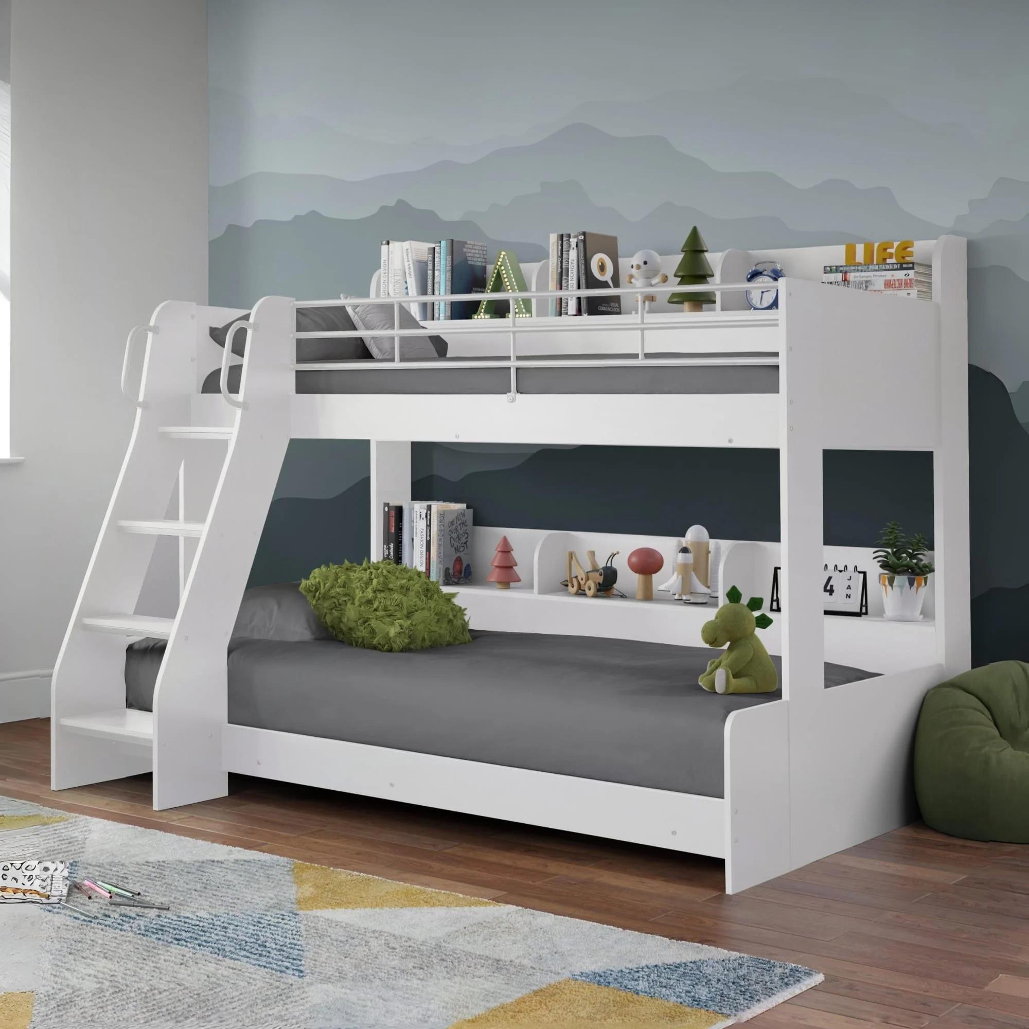 Domino Triple Sleeper Bed - White