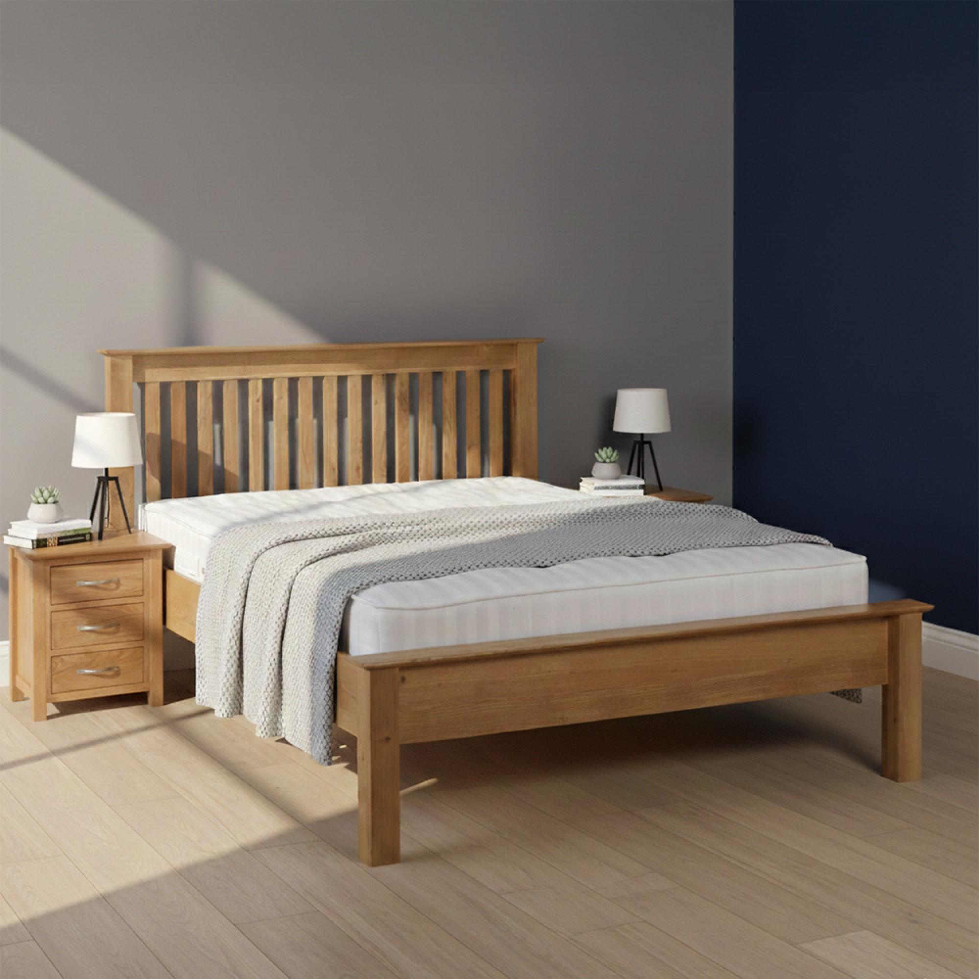 Nimbus Bed - Slatted - Oak - Sizes Available
