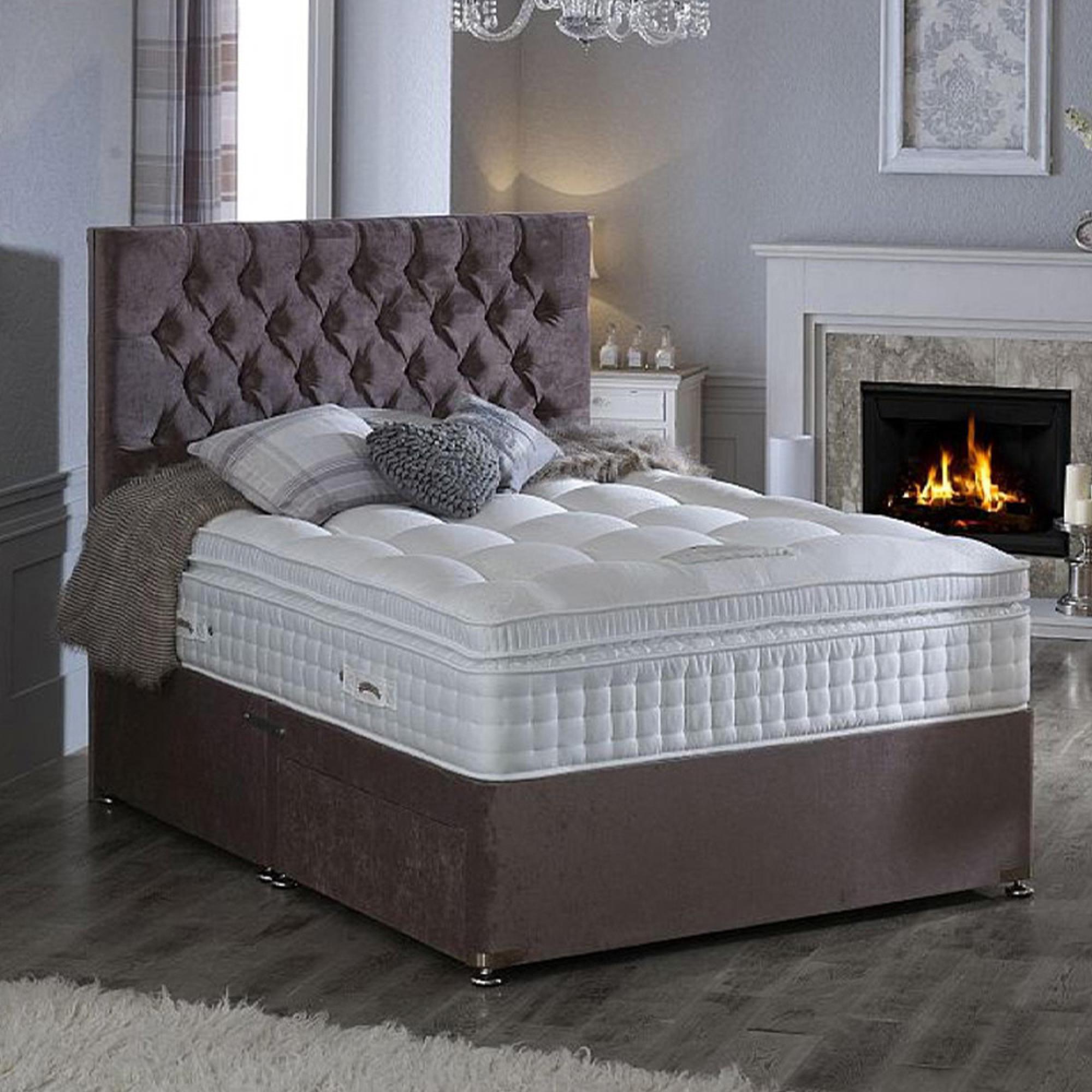 Natural Gold Divan Bed - 3500 Platform Top - Sizes Available