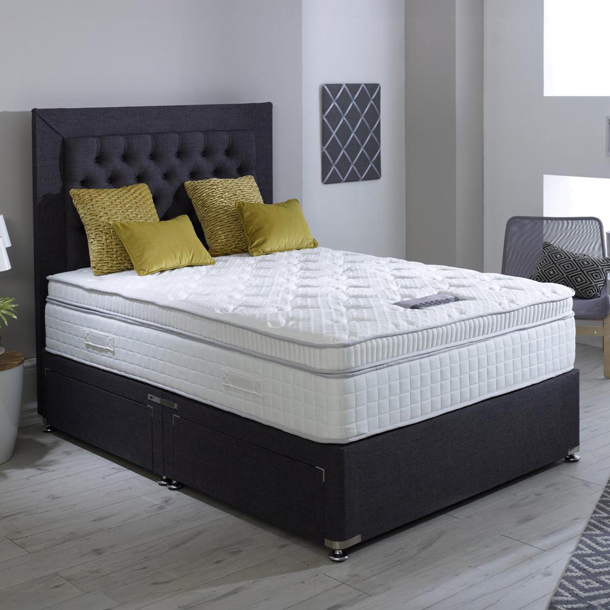 Turin Pillow Luxury Divan Bed - 2000 Platform Top - Sizes Available