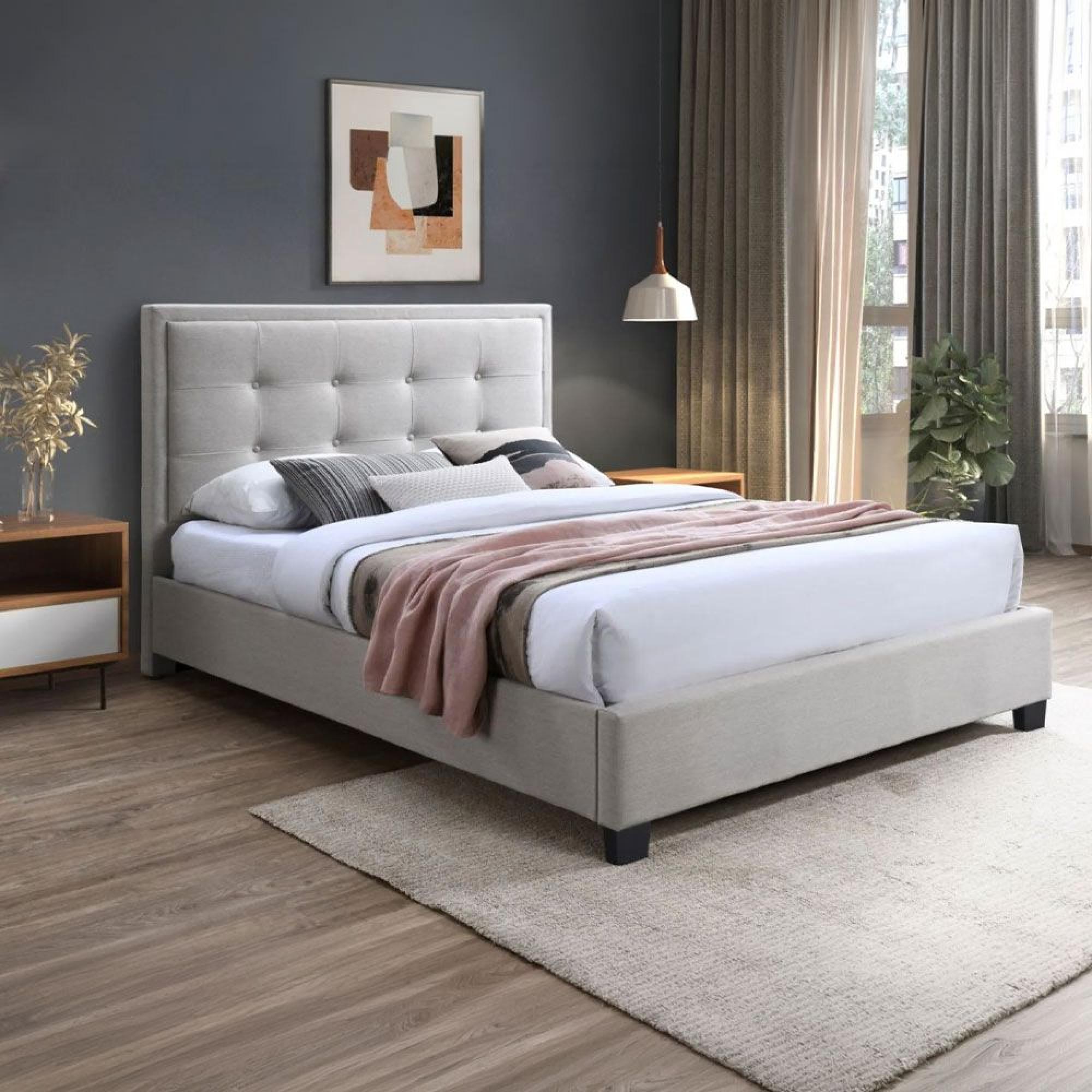 Gainford Ottoman Storage Bed - Bolero Natural Fabric - 5ft King Size