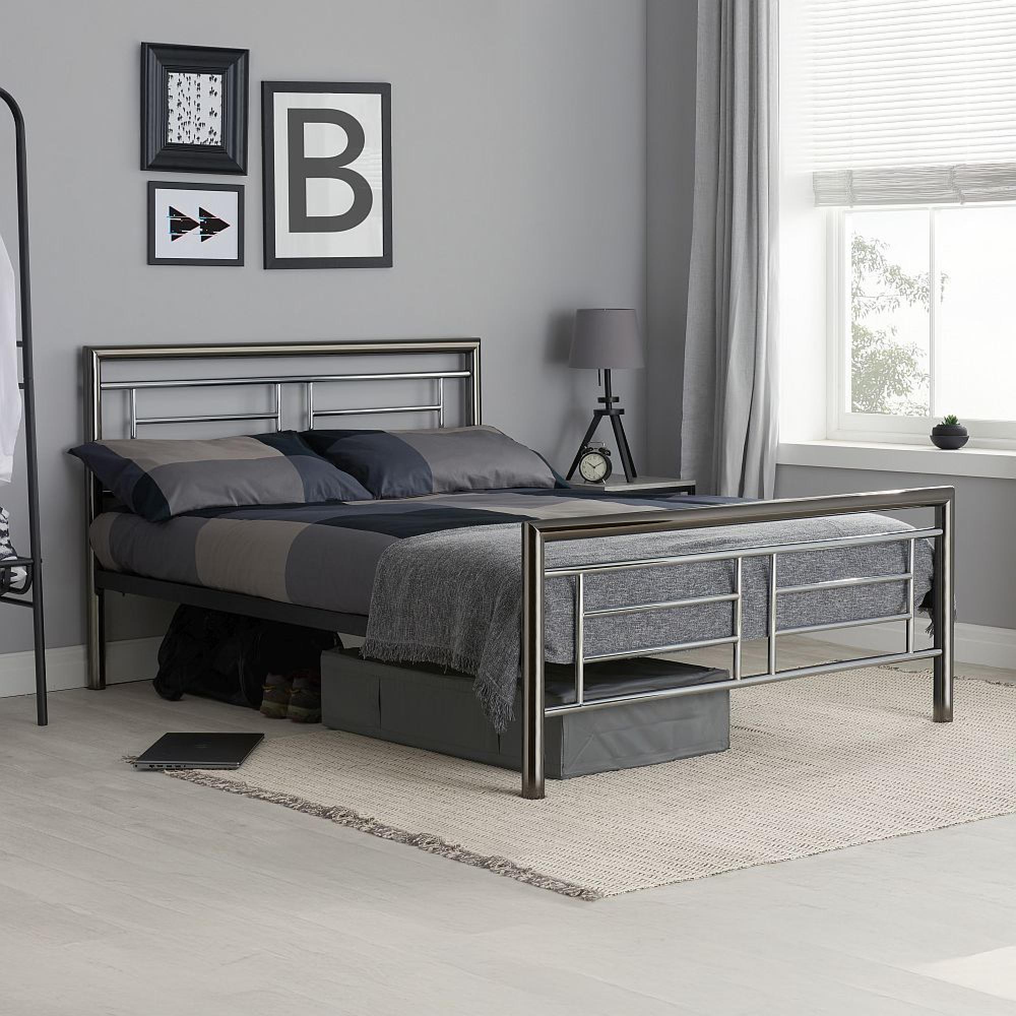 Montana Bed - Silver Metal - Sizes Available