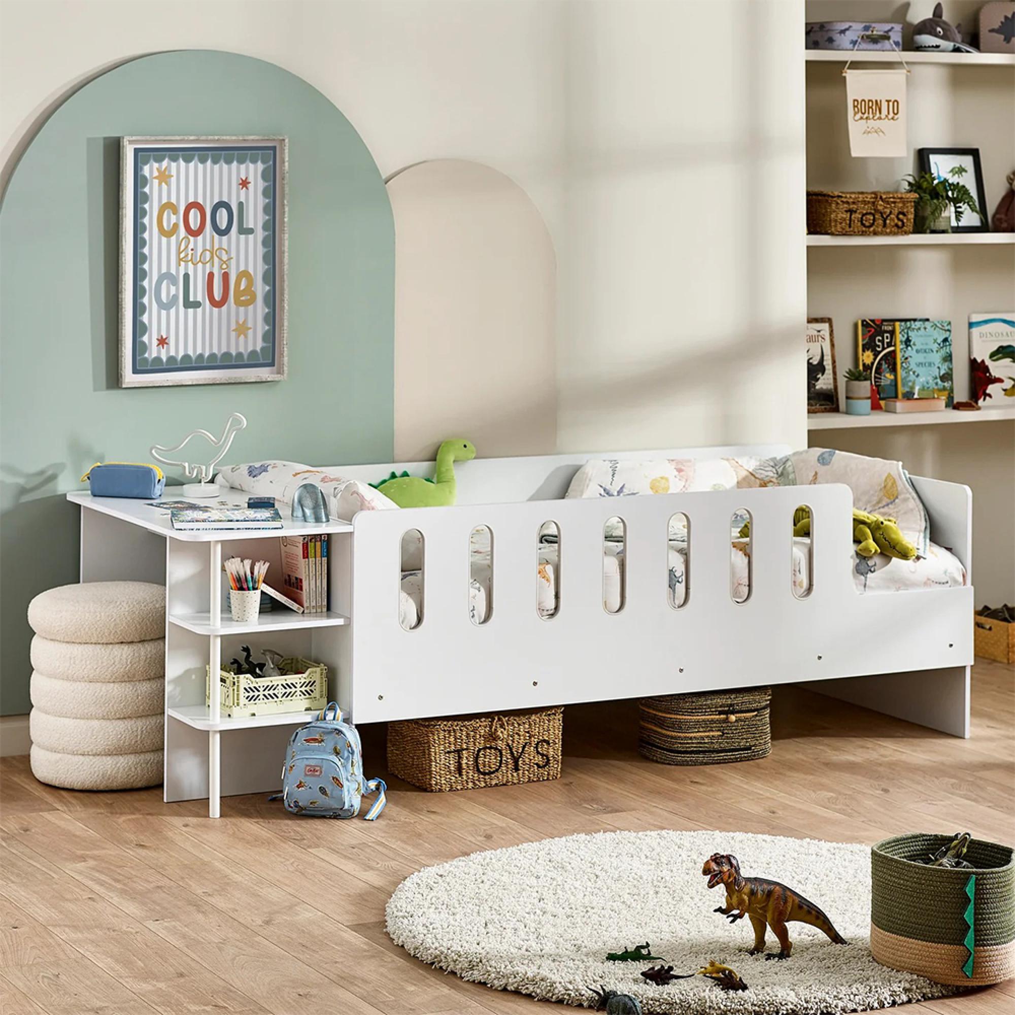 Vision Lowsleeper Bed - with Desk - White