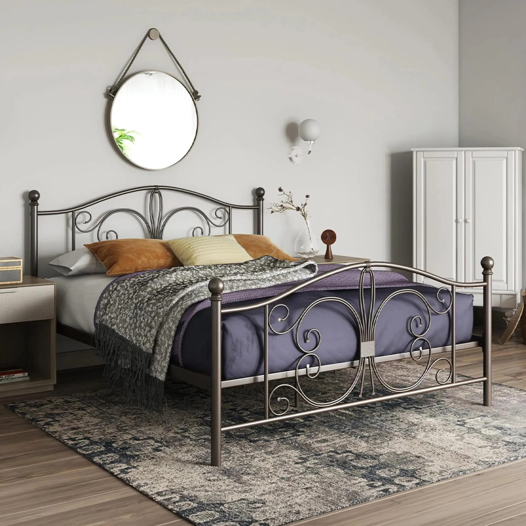 Bombay Metal Bed - Bronze - 4ft 6in Double - 3246228UK
