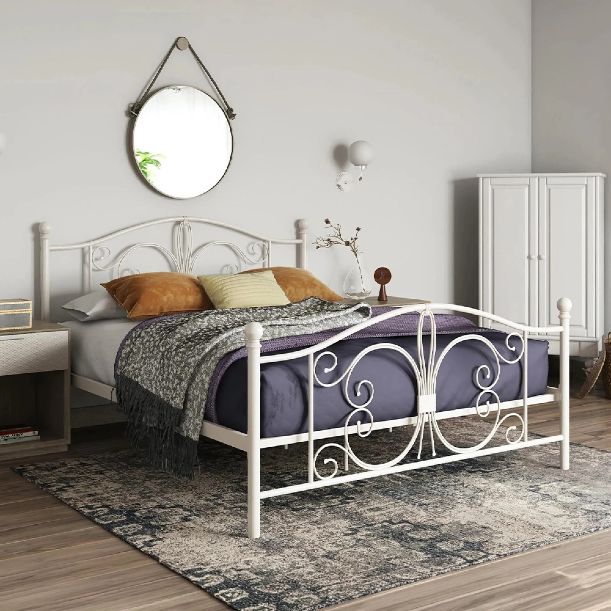 Bombay Metal Bed - White - Sizes Available - 3246198UK