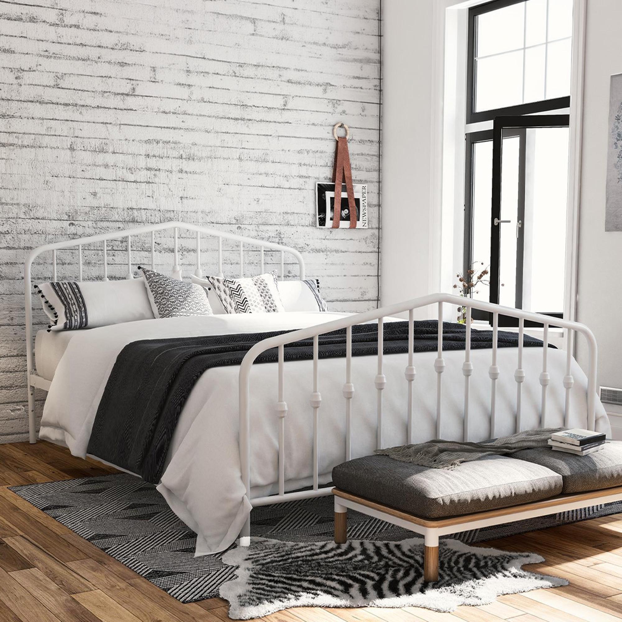 Novogratz Bushwick Metal Bed - White - Sizes Available - 4044129NUK