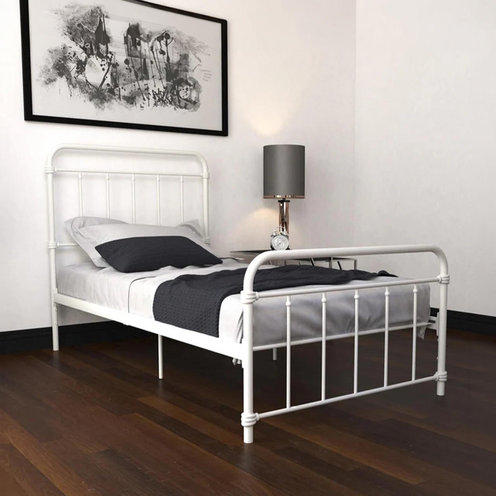 Wallace Metal Bed - White - Sizes Available - 4118119UK