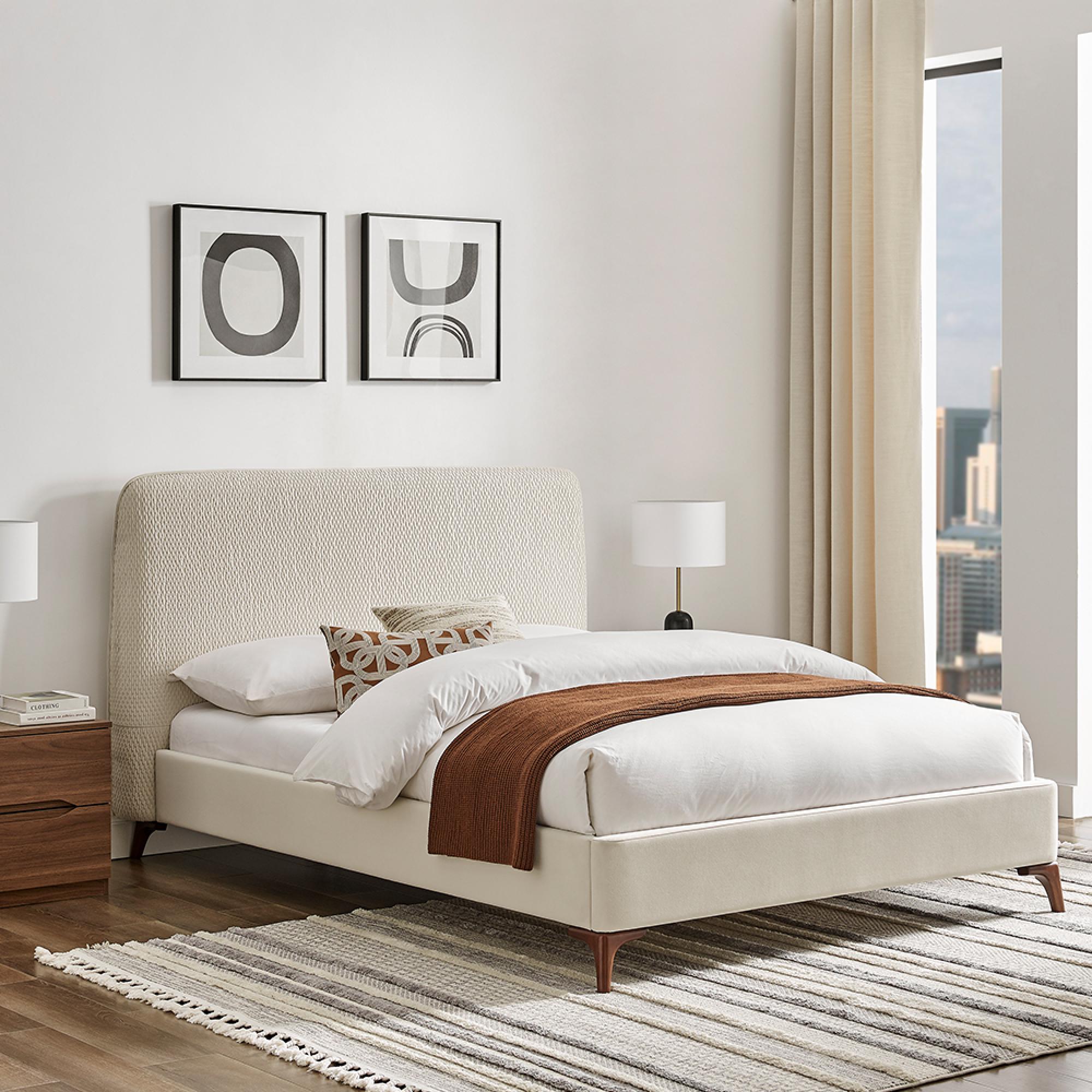 Davies Bed - Natural Fabric - Sizes Available