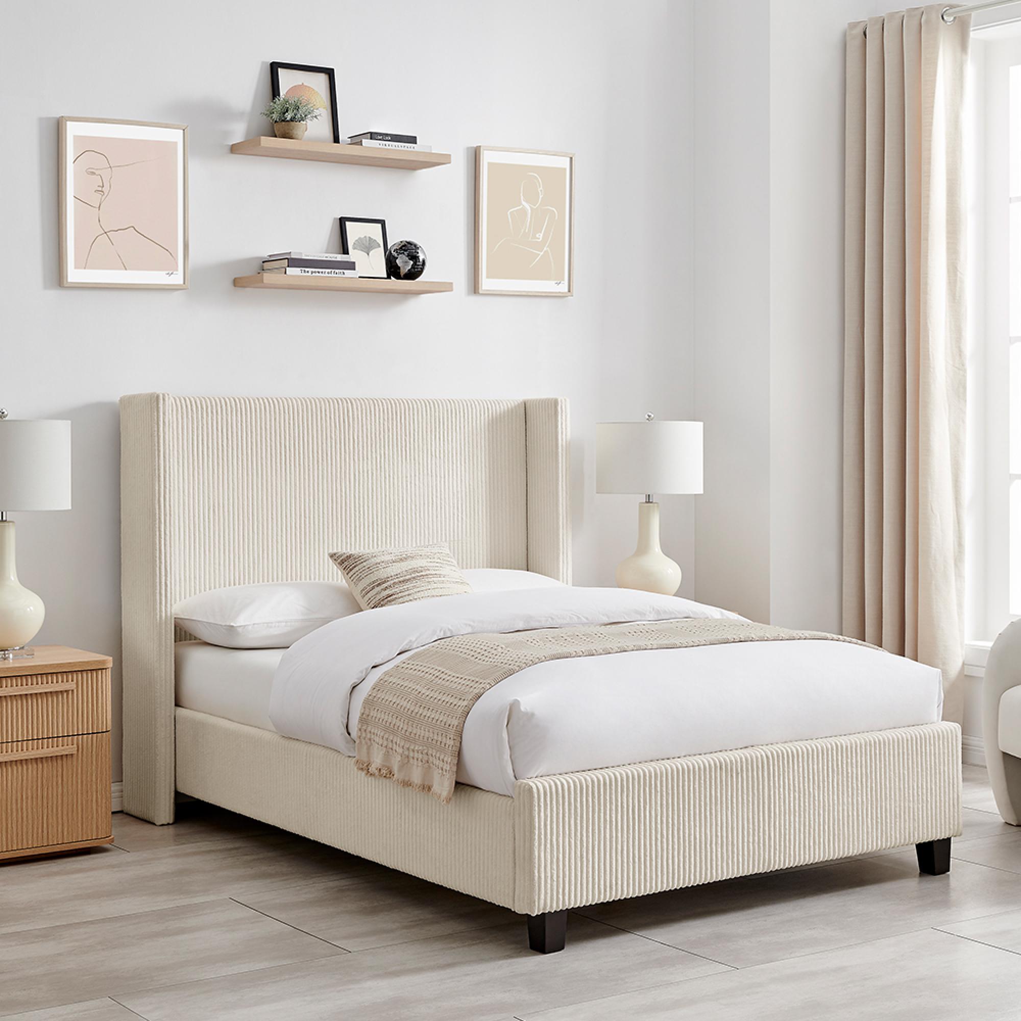 Gibson Bed - Natural Fabric - Sizes Available