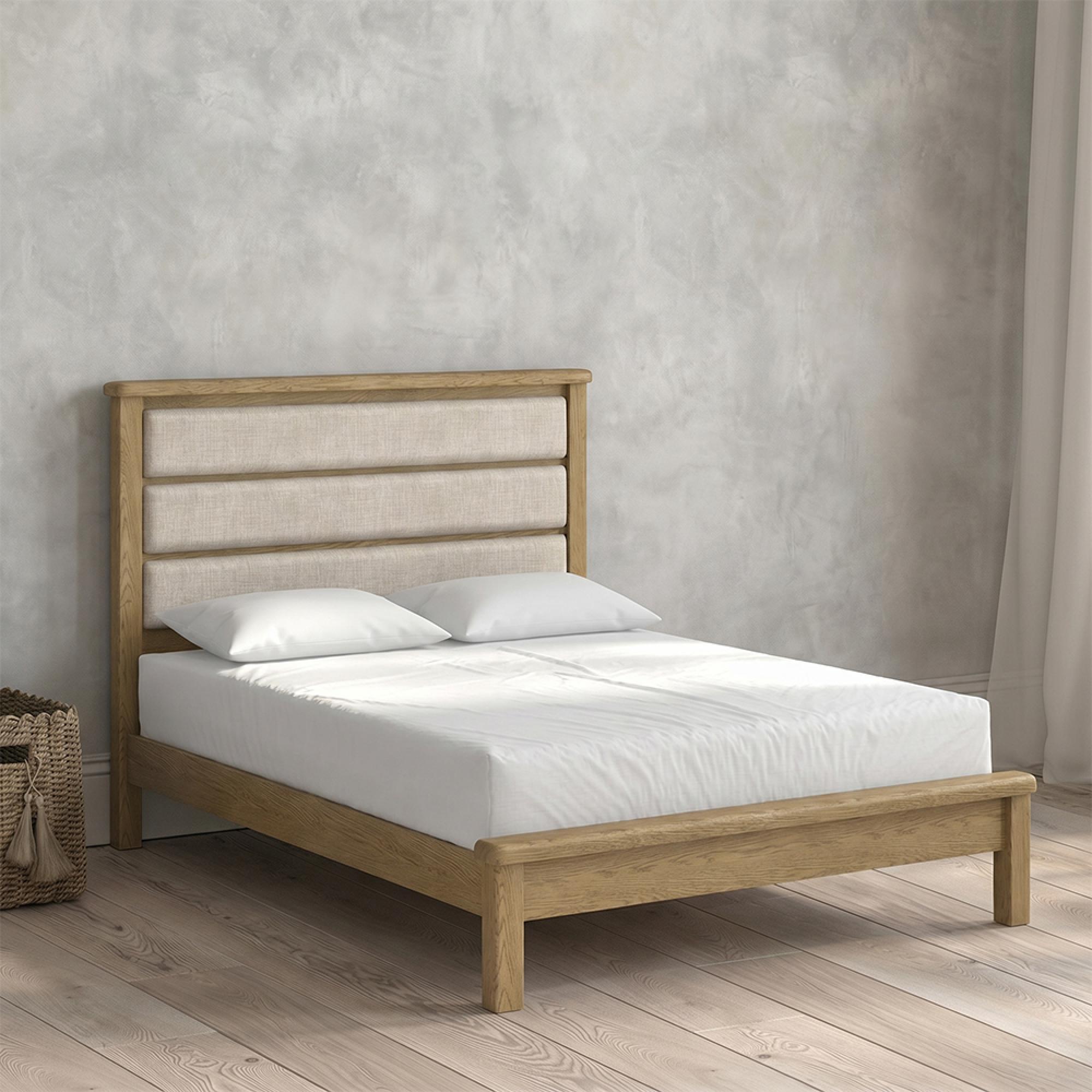 Dorchester Bed - 5ft King Size - Low Foot End - Rustic Oak