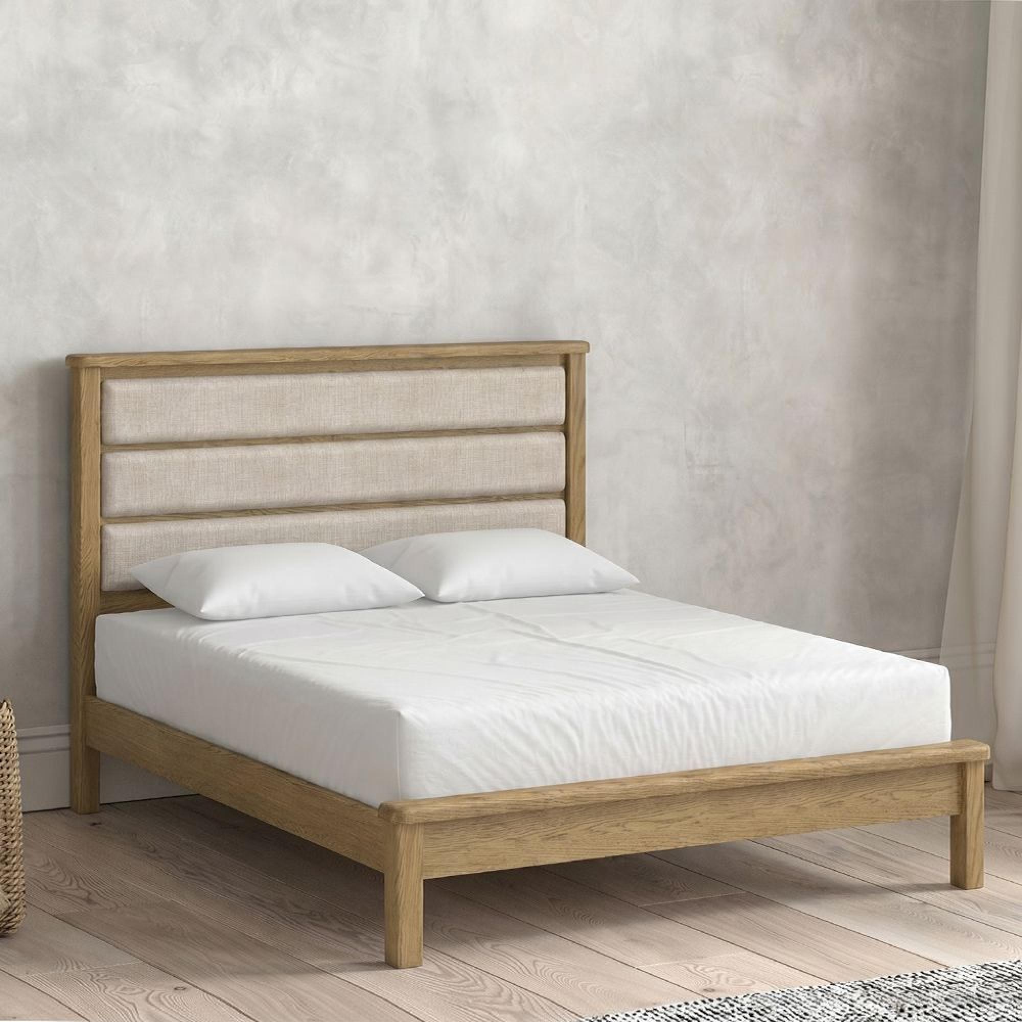 Dorchester Bed - 6ft Queen Size - Low Foot End - Rustic Oak