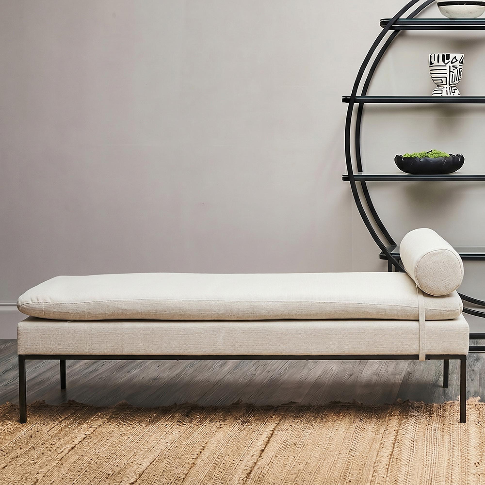 Harley Day Bed - Grey Linen Fabric