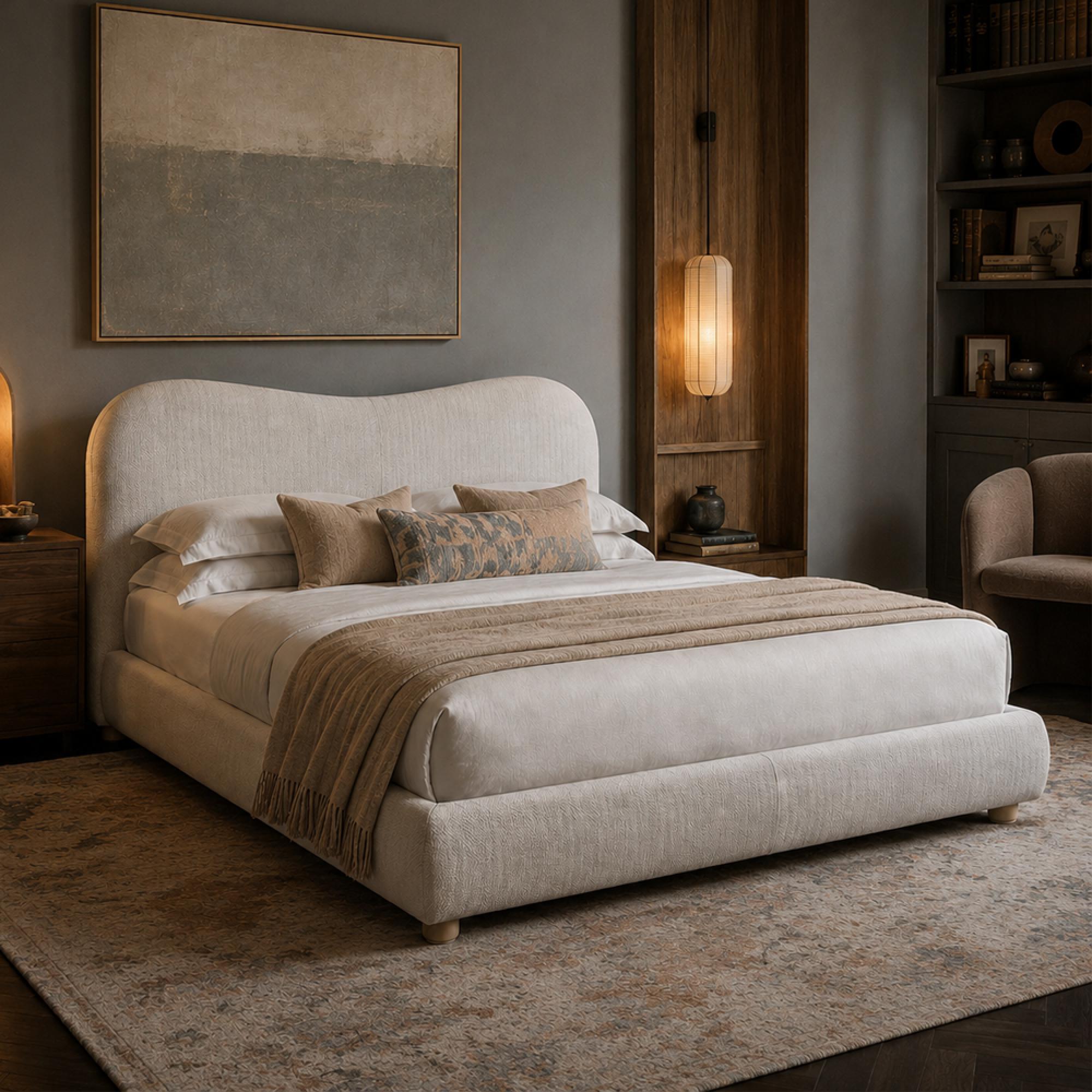 Wave Bed - Natural Weave - Fabric - Sizes Available