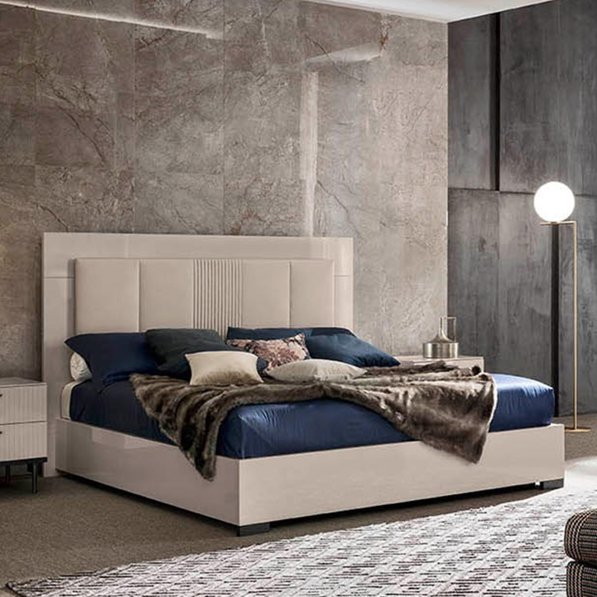 Claire Bed - Pearl Line Eco Veneer High Gloss - Sizes Available