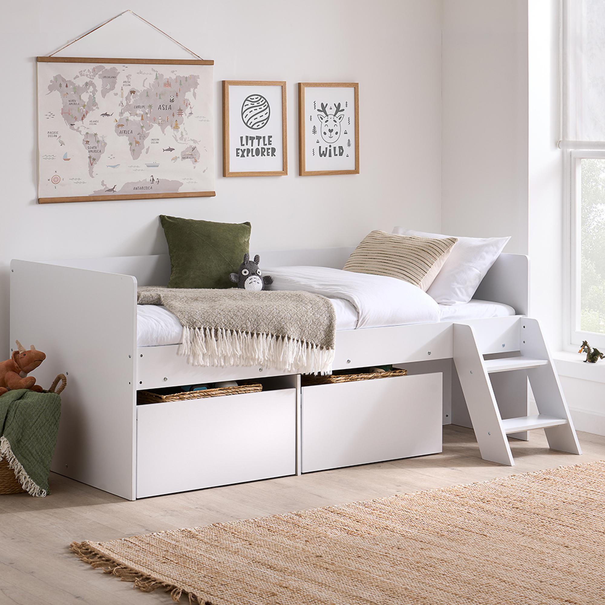 Poppy Cabin Bed - Storage - White