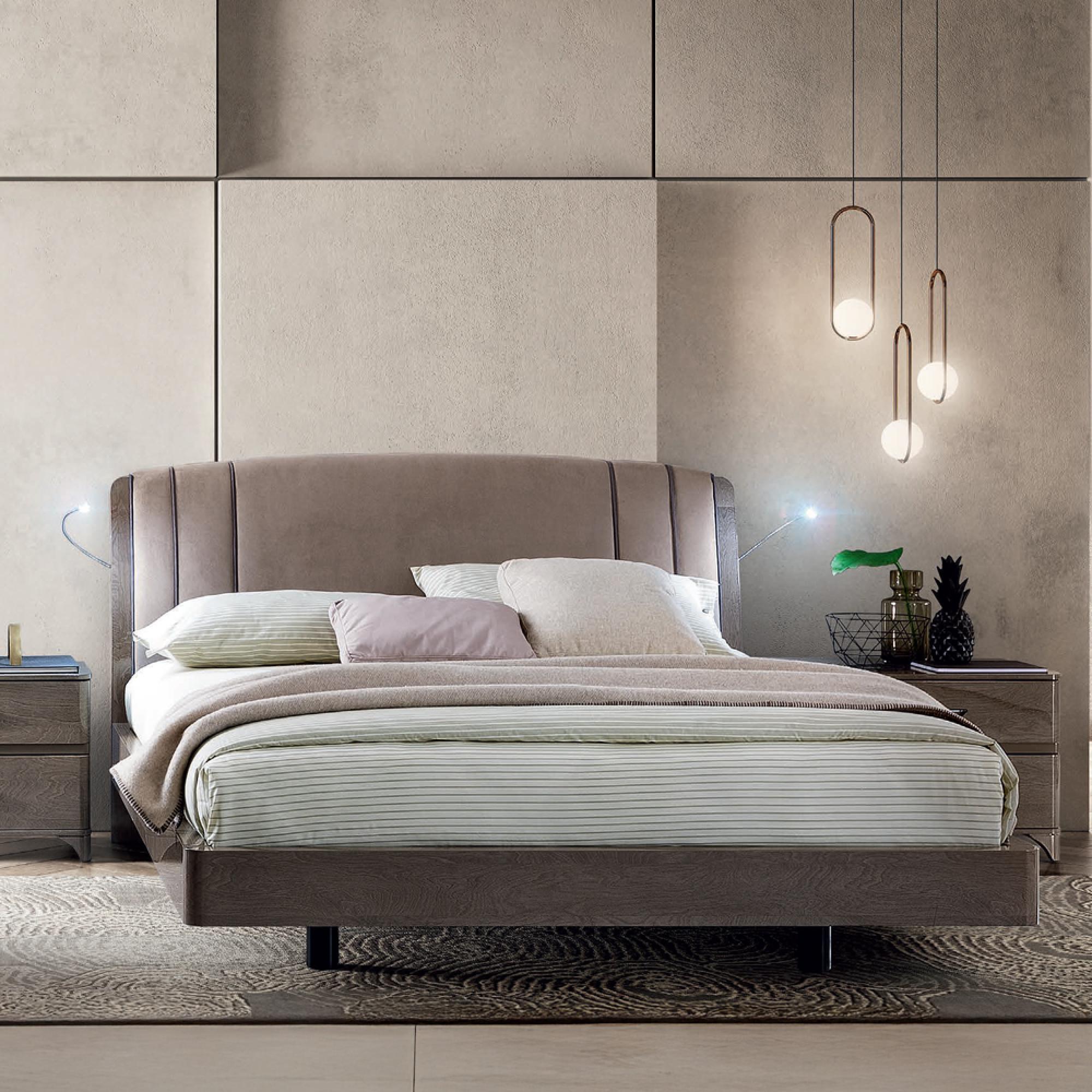 Maia Italian Bed - with Spot Light - Silver Birch - Sizes Available