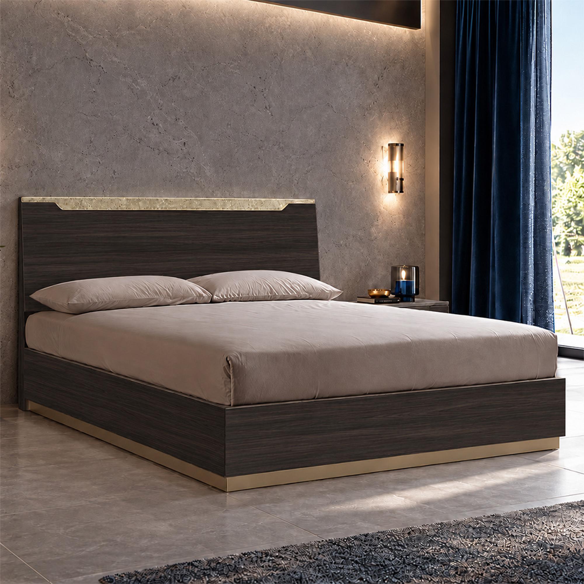 Smart Italian Bed - 6ft Queen Size - Walnut