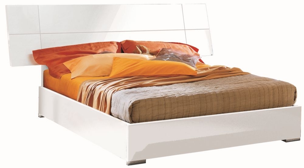 Asti Bed - White Gloss - 5ft King Size