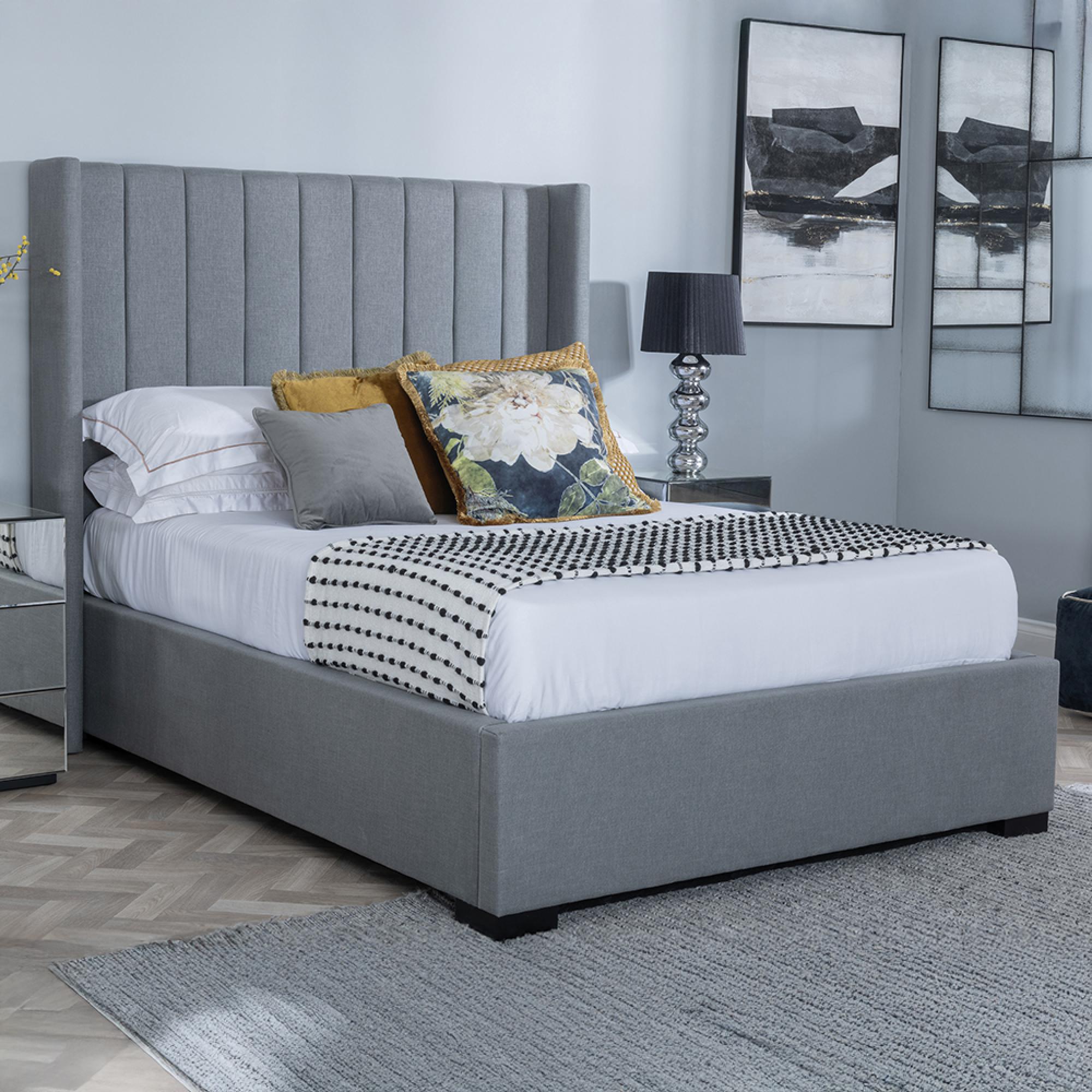 Annabelle Ottoman Storage Bed - Dark Grey Fabric - 5ft King Size